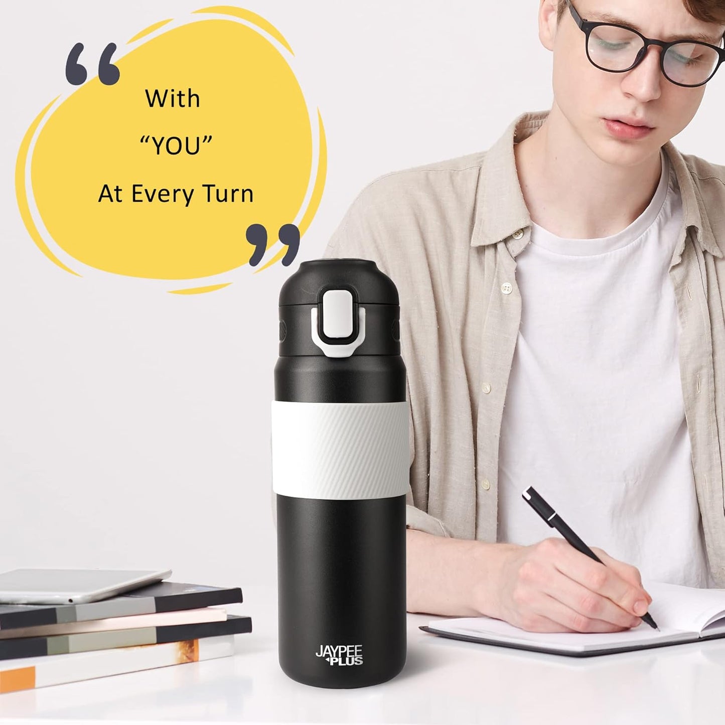 Jaypee Plus Polar 700ml Bottle Black | Stainless Steel, Vacuum Insulated, Leak-Proof Flask