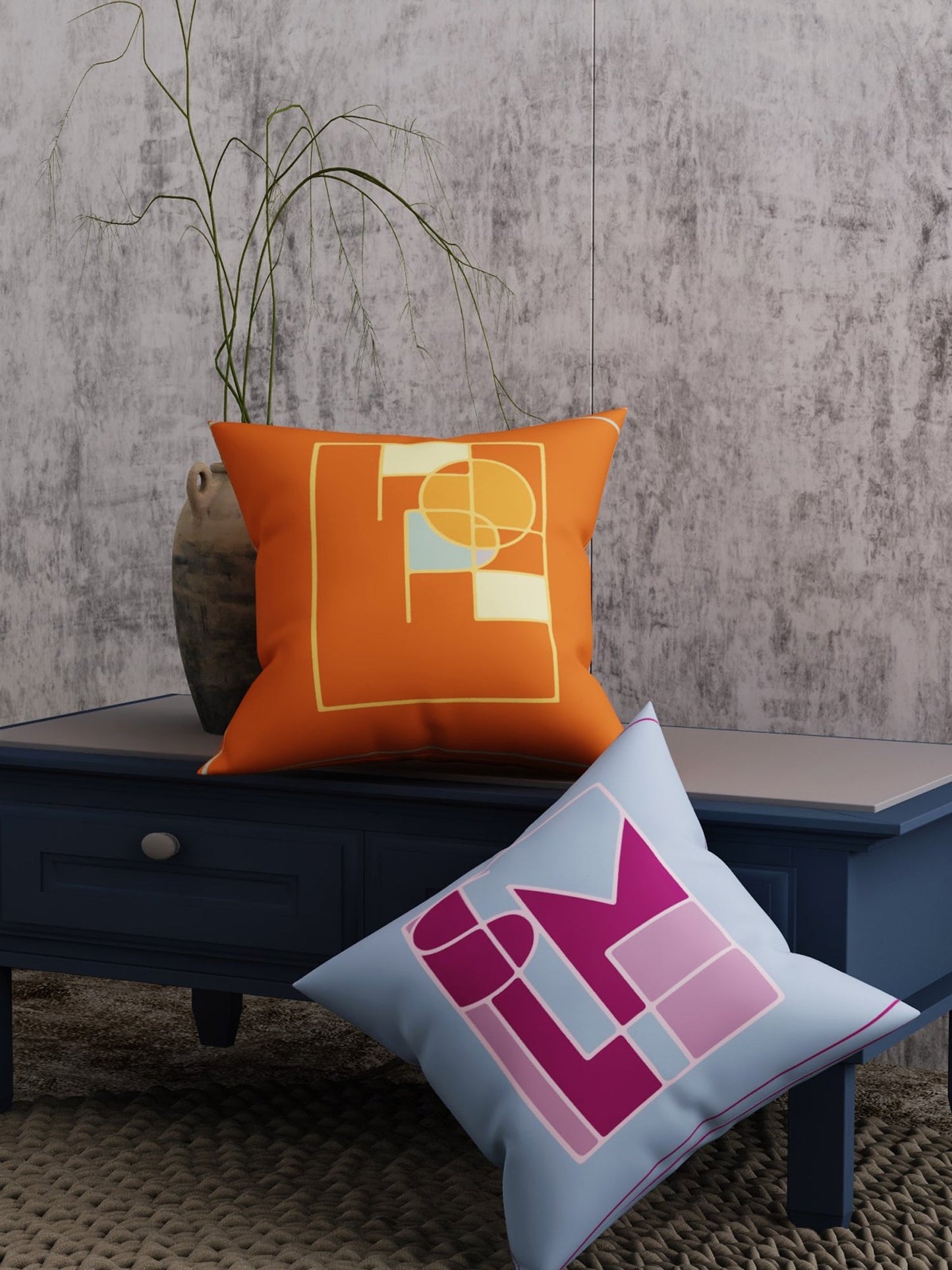 Geometric Print Set of 2 Cushion Cover