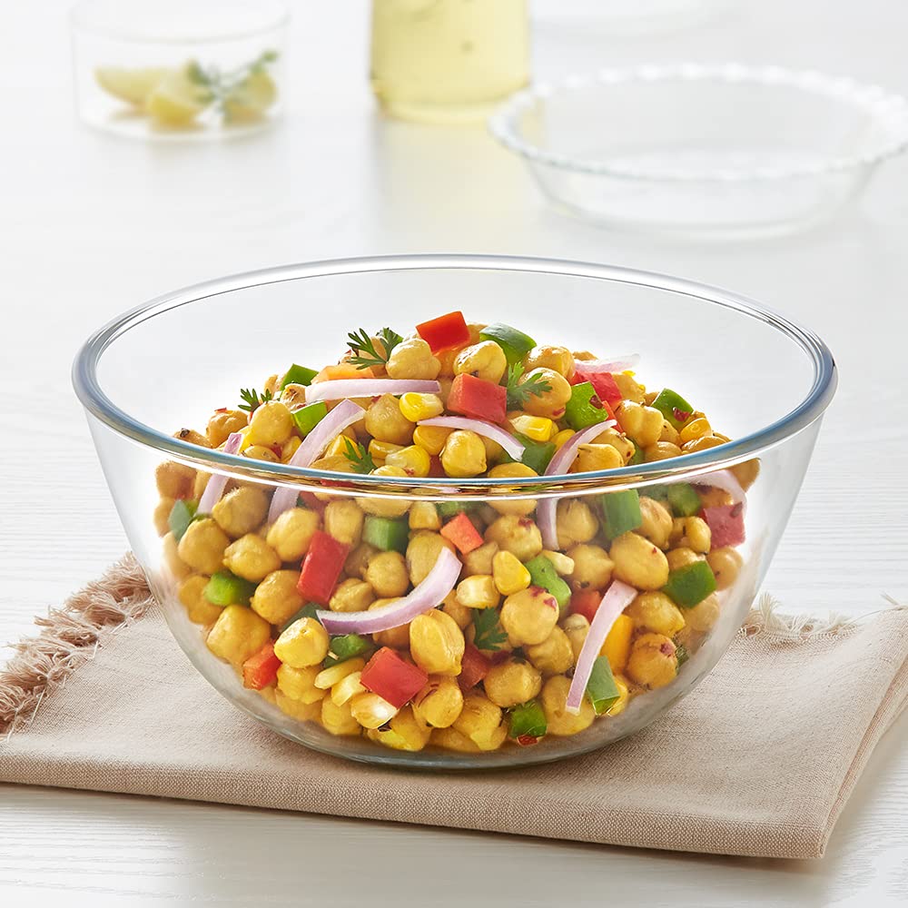 Borosil - Mixing Bowl Microwave Safe Borosilicate Glass 1.7 Ltr Transparent - Ghar Sajawat