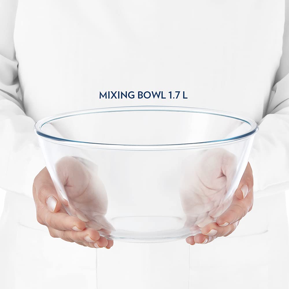 Borosil - Mixing Bowl Microwave Safe Borosilicate Glass 1.7 Ltr Transparent - Ghar Sajawat