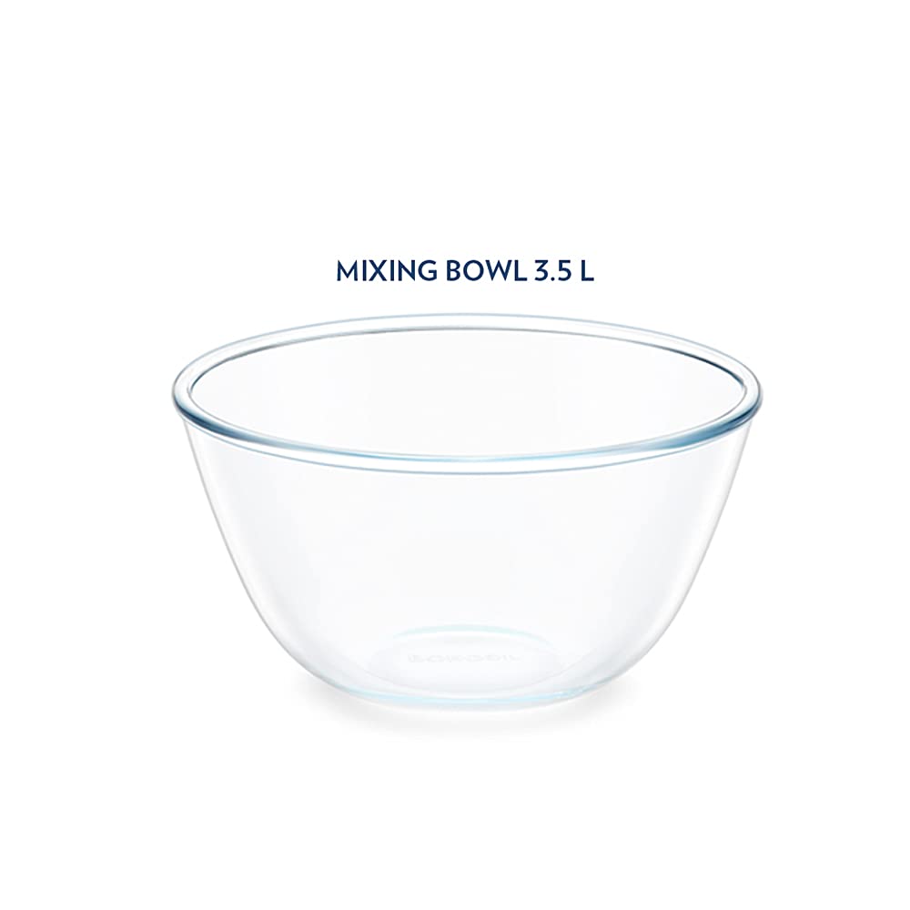Borosil - Mixing Bowl Microwave Safe Borosilicate Glass 3.5 Ltr Transparent - Ghar Sajawat