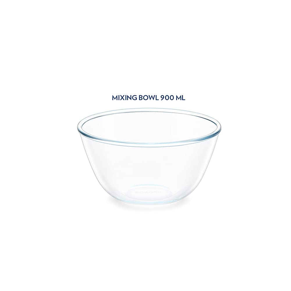 Borosil - Mixing Bowl Microwave Safe Borosilicate Glass 0.9 Ltr Transparent - Ghar Sajawat