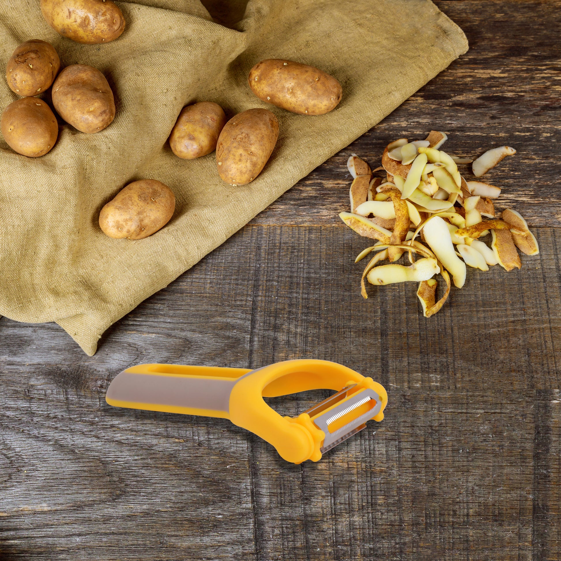 Classy Touch - 4-In-1 Stainless Steel Vegetable Peeler + Bottle Opener Yellow - Ghar Sajawat