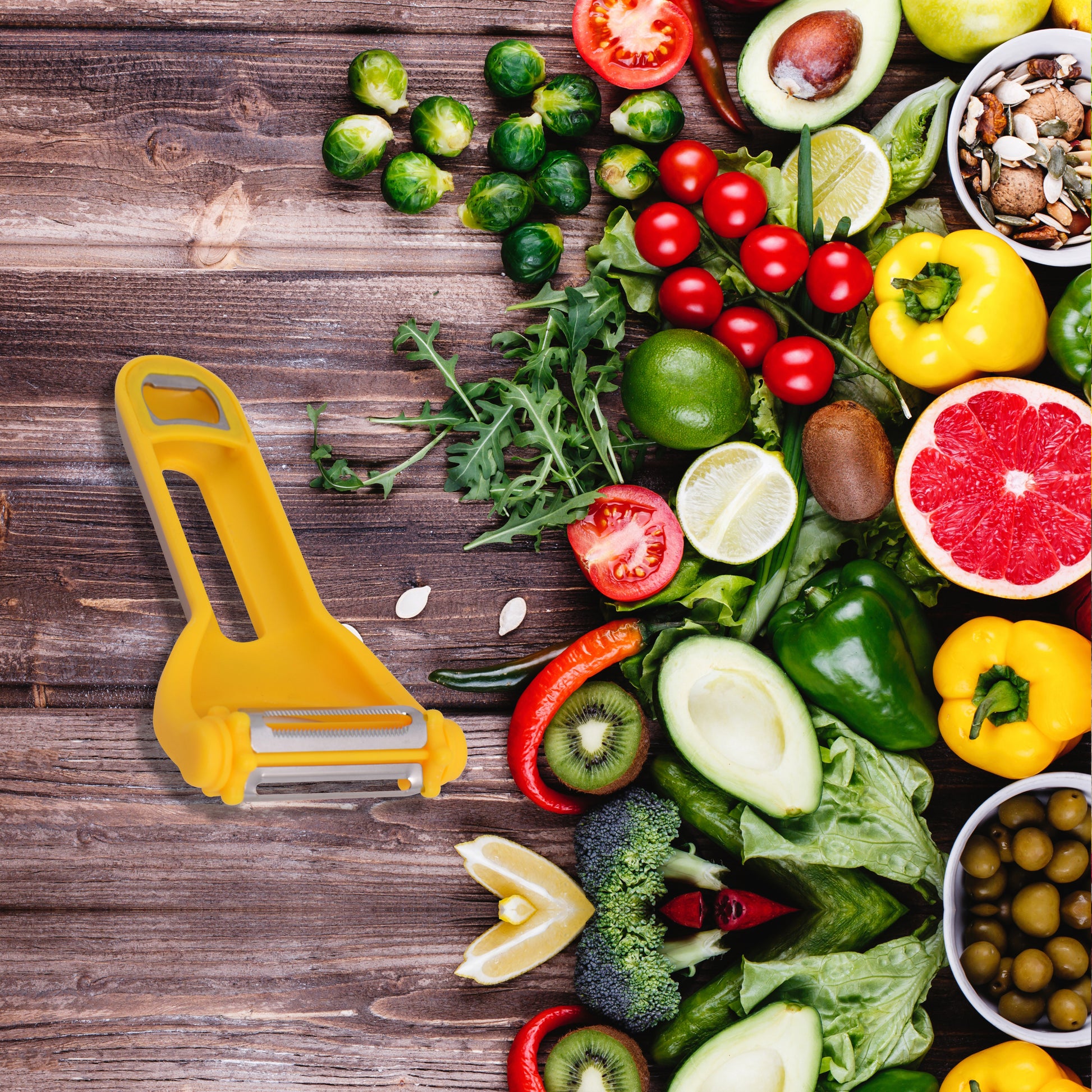Classy Touch - 4-In-1 Stainless Steel Vegetable Peeler + Bottle Opener Yellow - Ghar Sajawat