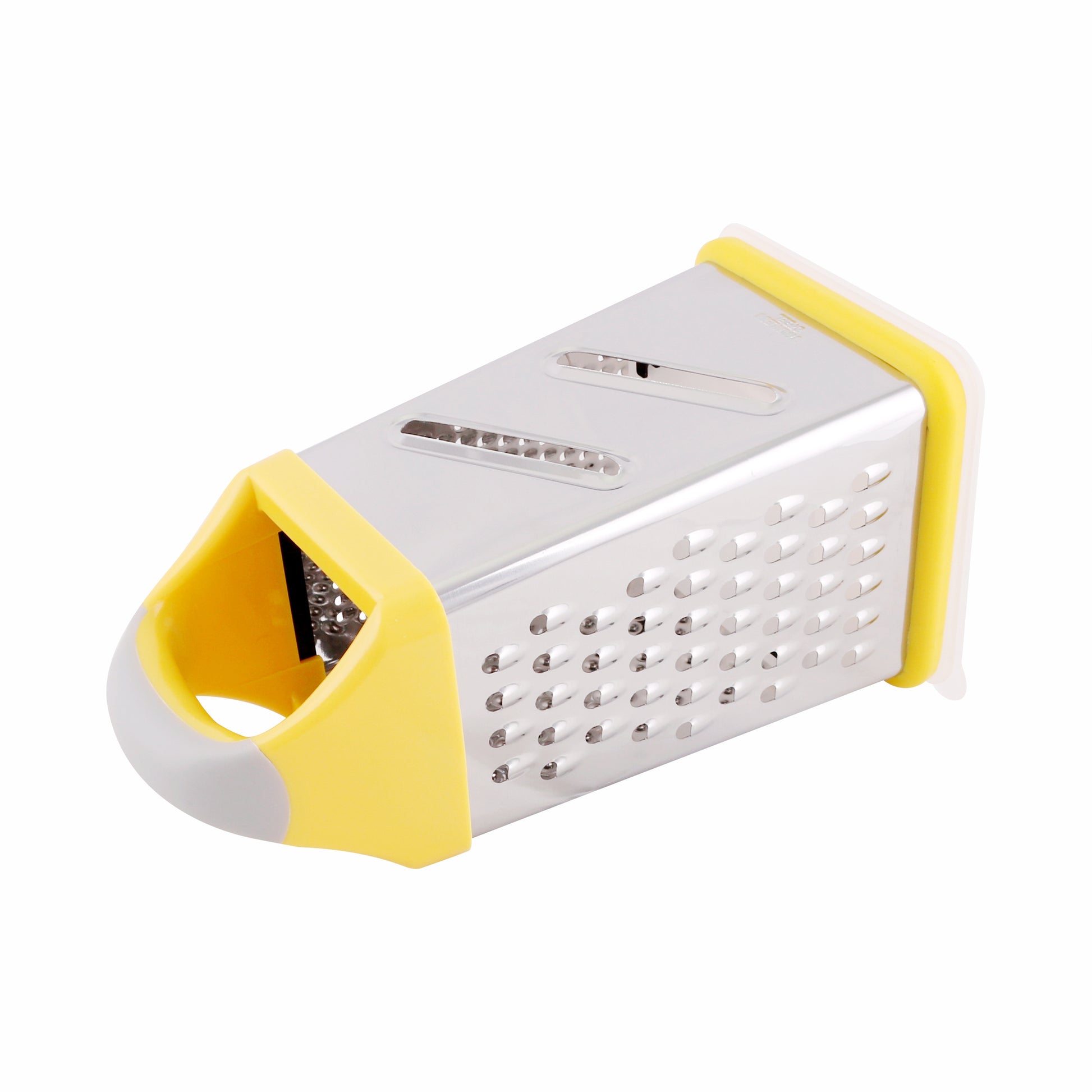 Classy Touch - 4 in 1 Stainless Steel, Silicone Grater With Container Yellow - Ghar Sajawat