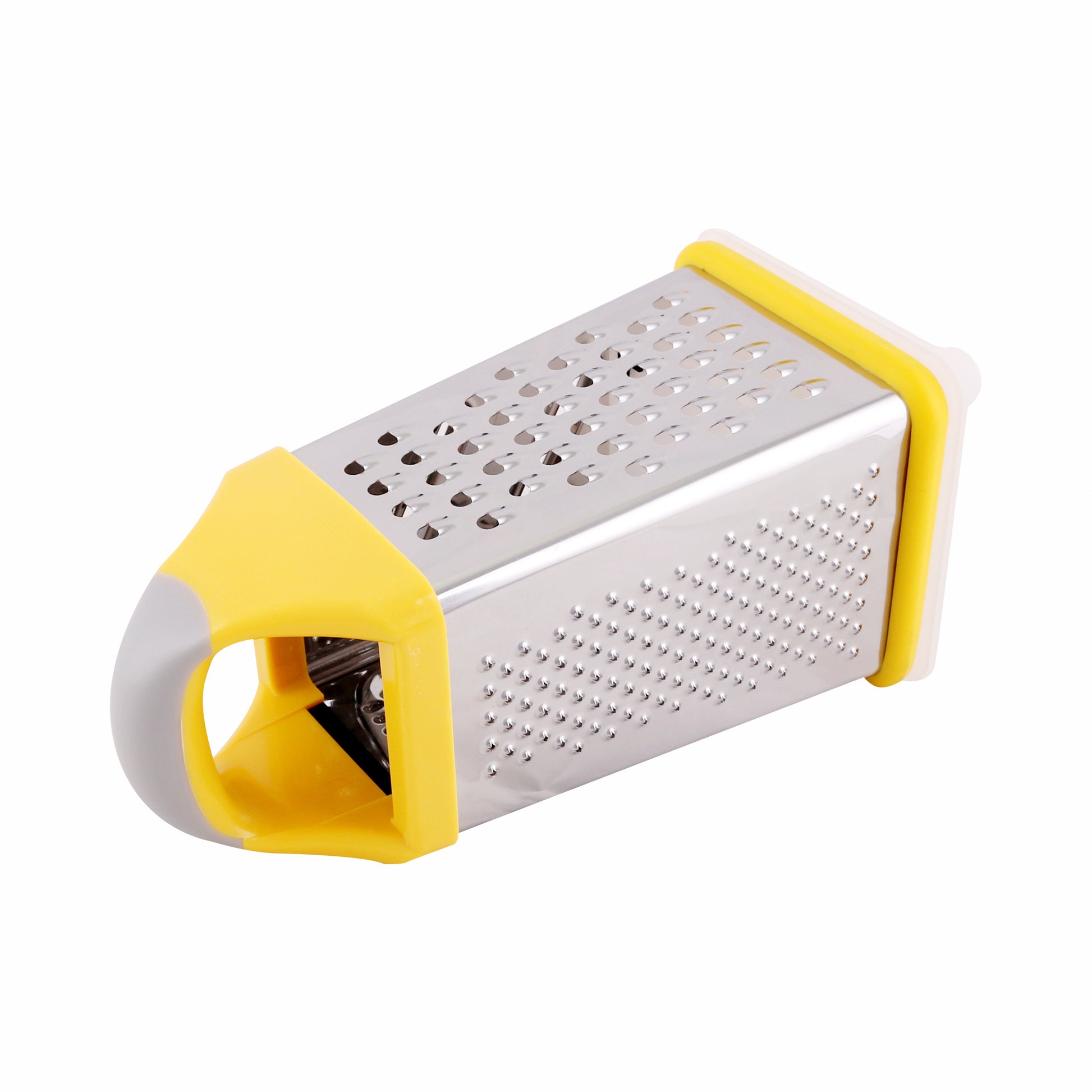Classy Touch - 4 in 1 Stainless Steel, Silicone Grater With Container Yellow - Ghar Sajawat