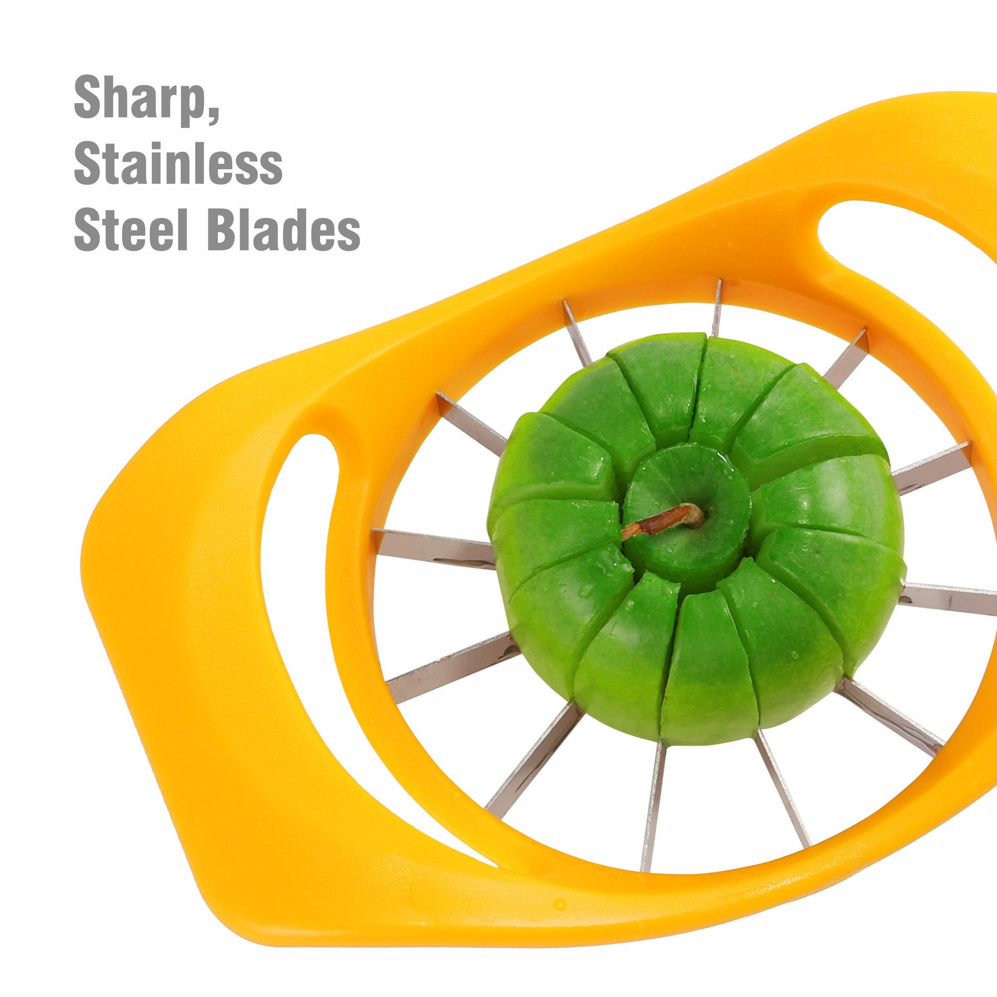 Classy Touch - Apple Cutter Stainless Steel Blades Yellow - Ghar Sajawat