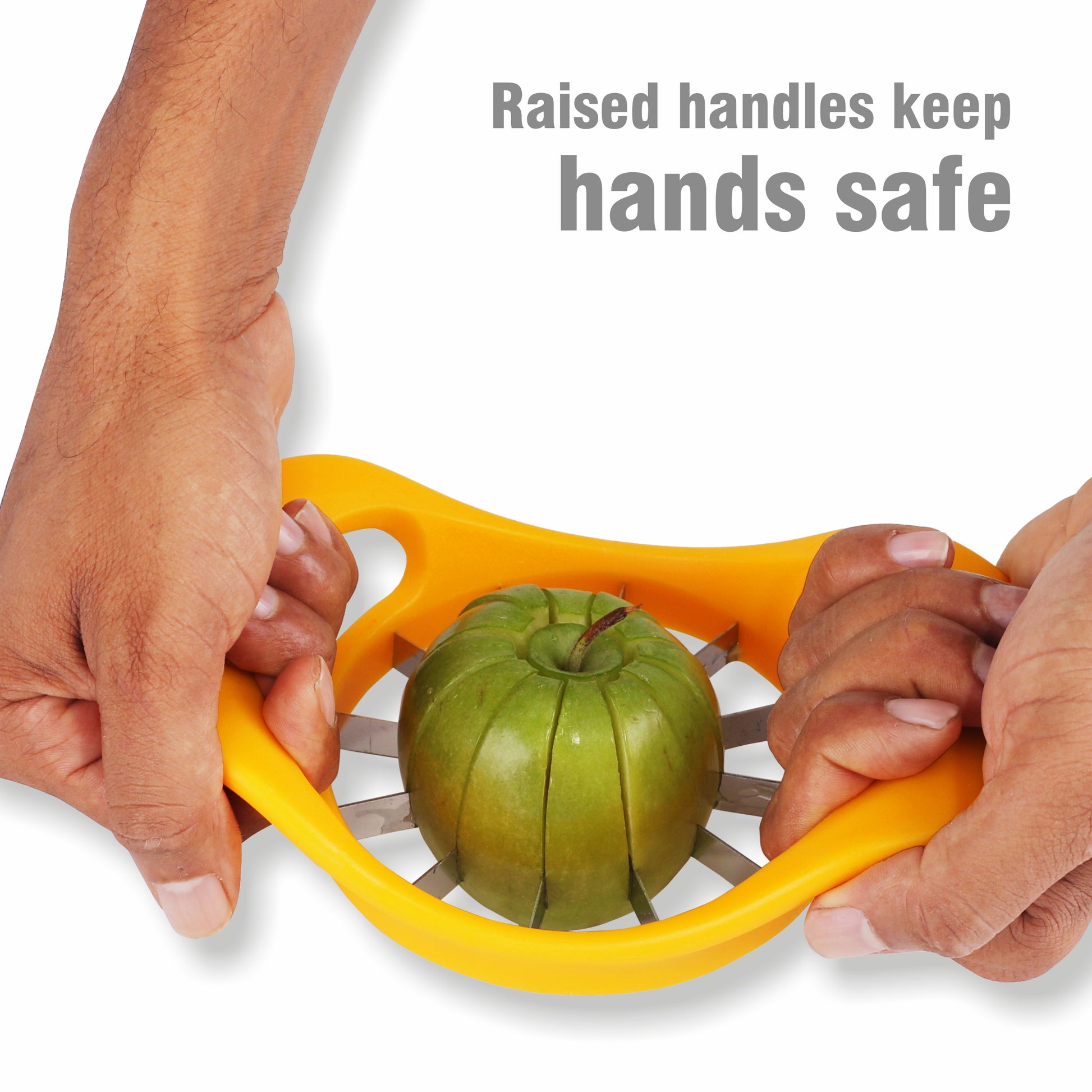 Classy Touch - Apple Cutter Stainless Steel Blades Yellow - Ghar Sajawat