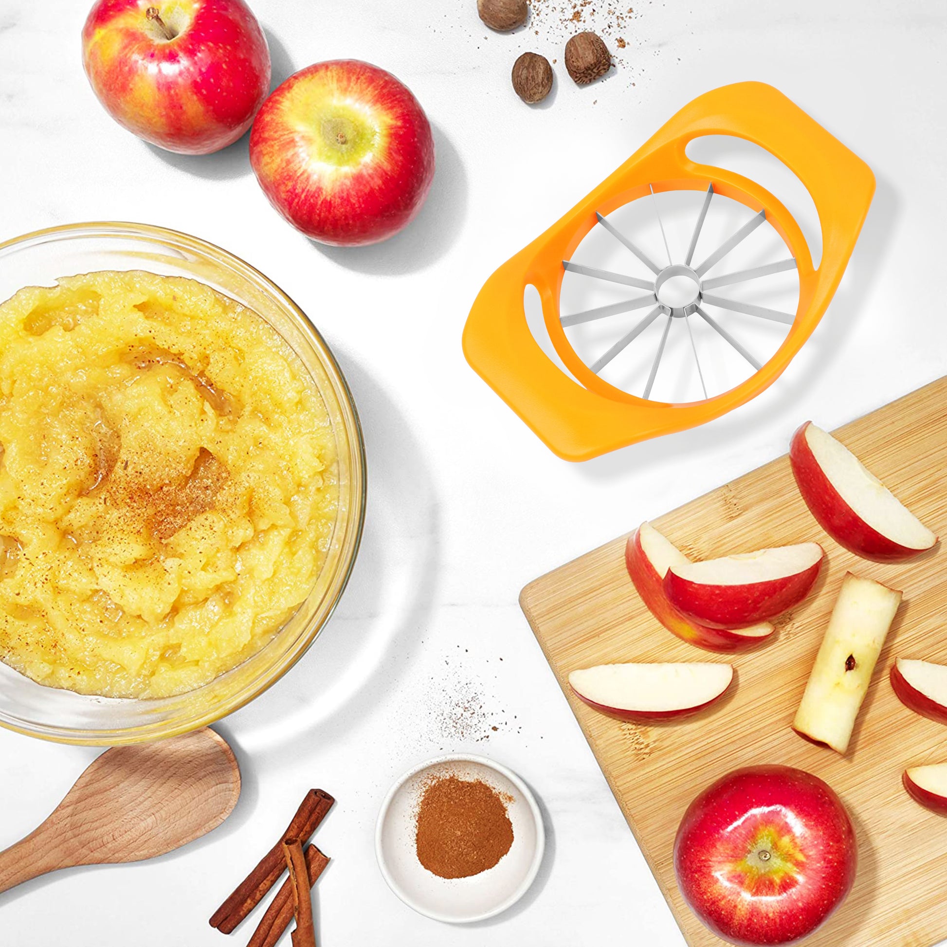 Classy Touch - Apple Cutter Stainless Steel Blades Yellow - Ghar Sajawat