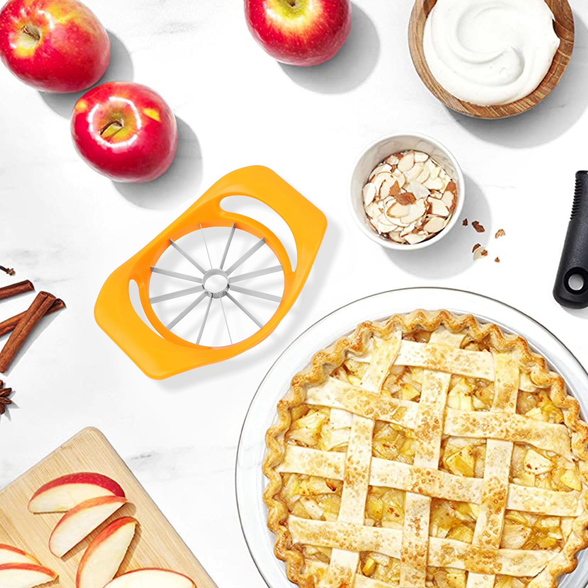 Classy Touch - Apple Cutter Stainless Steel Blades Yellow - Ghar Sajawat