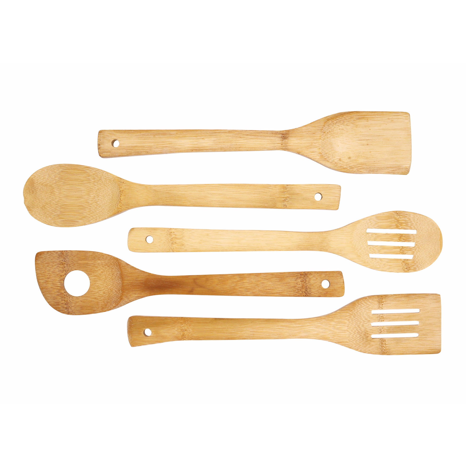 Classy Touch - Bambo Spoon Wood Spoon Set Of 5 Wooden - Ghar Sajawat