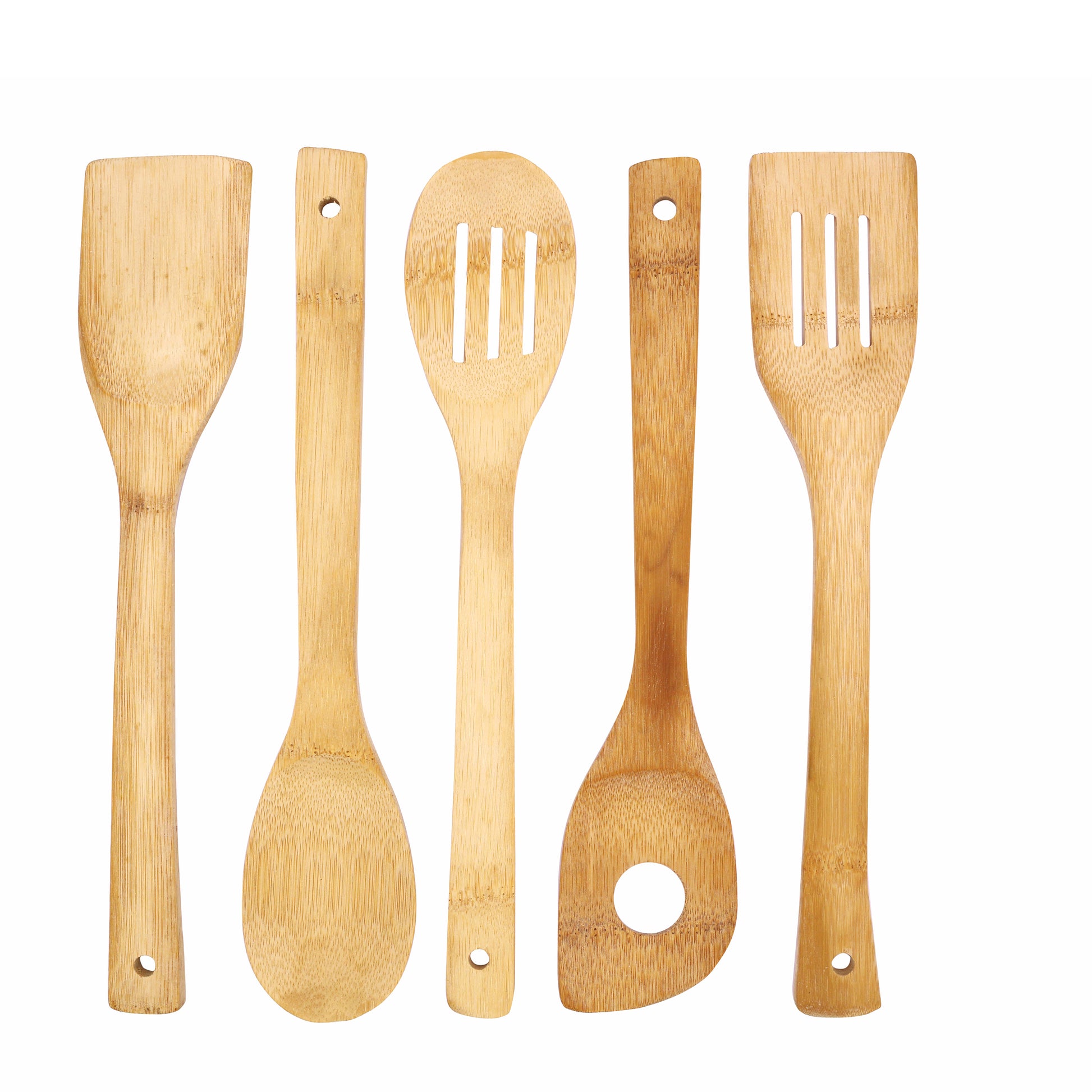 Classy Touch - Bambo Spoon Wood Spoon Set Of 5 Wooden - Ghar Sajawat