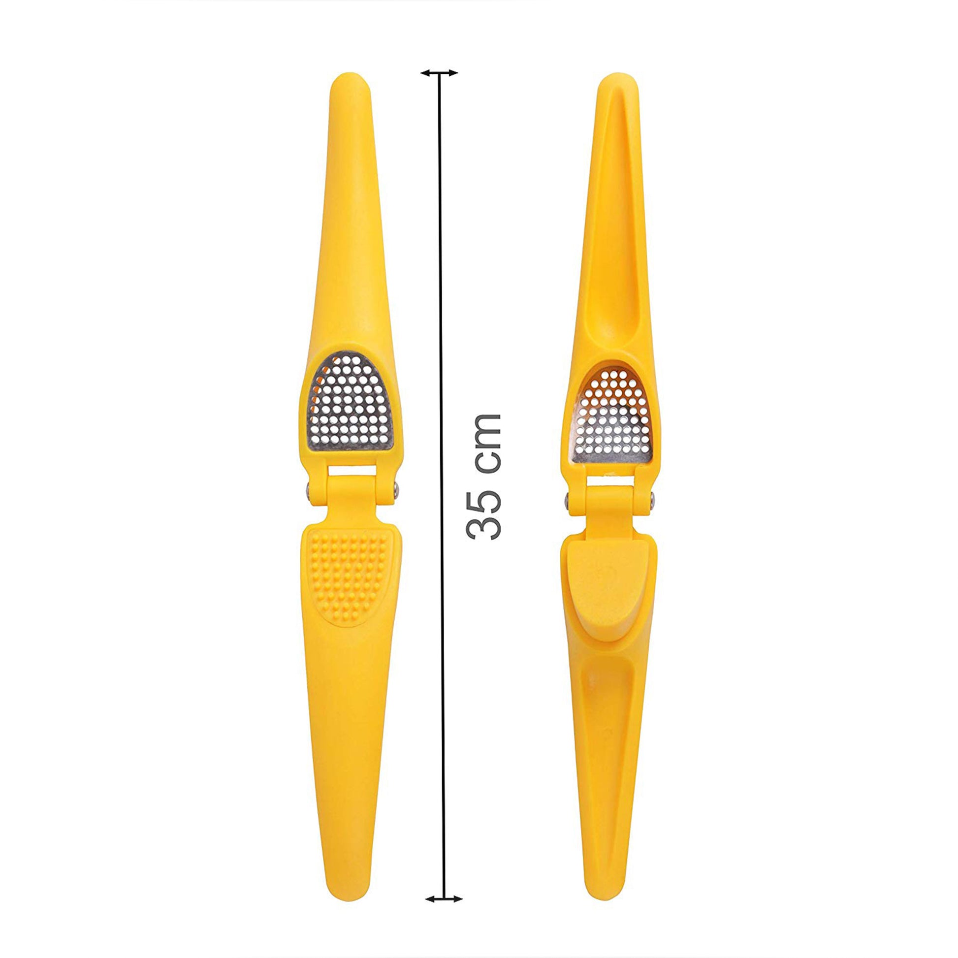 Classy Touch - Garlic Crusher Stainless Steel With ABS Plastic Handle Crusher Yellow - Ghar Sajawat