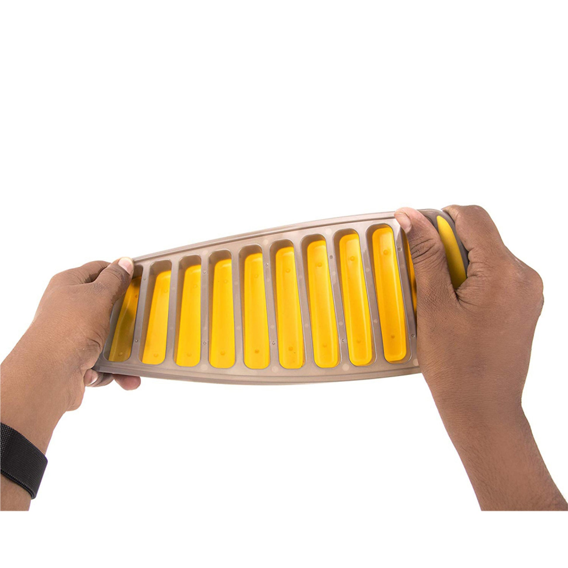 Classy Touch - Ice Cube Tray Silicone Ice Stick Cube Trays with Easy Push and Pop Out Material Yellow - Ghar Sajawat