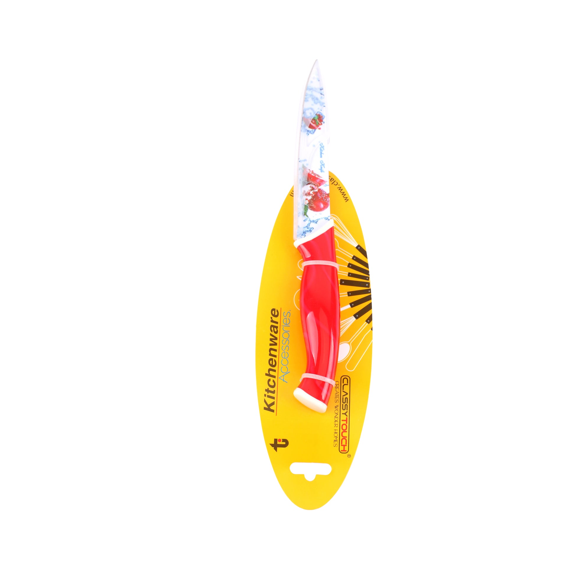 Classy Touch - Kitchen Knife Stainless Steel Red - Ghar Sajawat