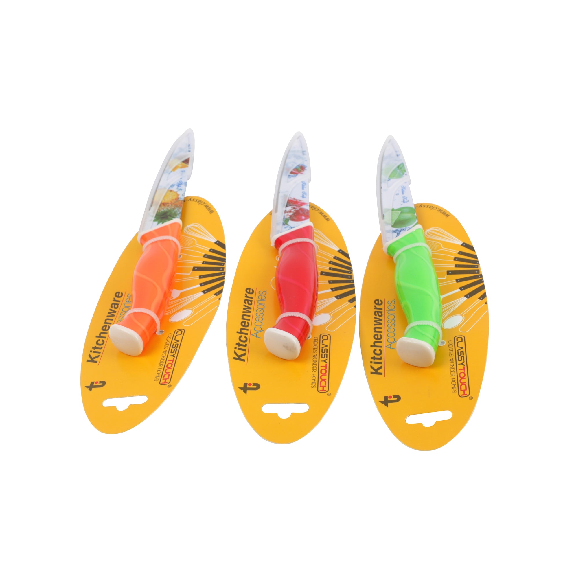 Classy Touch - Kitchen Knife Stainless Steel Red - Ghar Sajawat