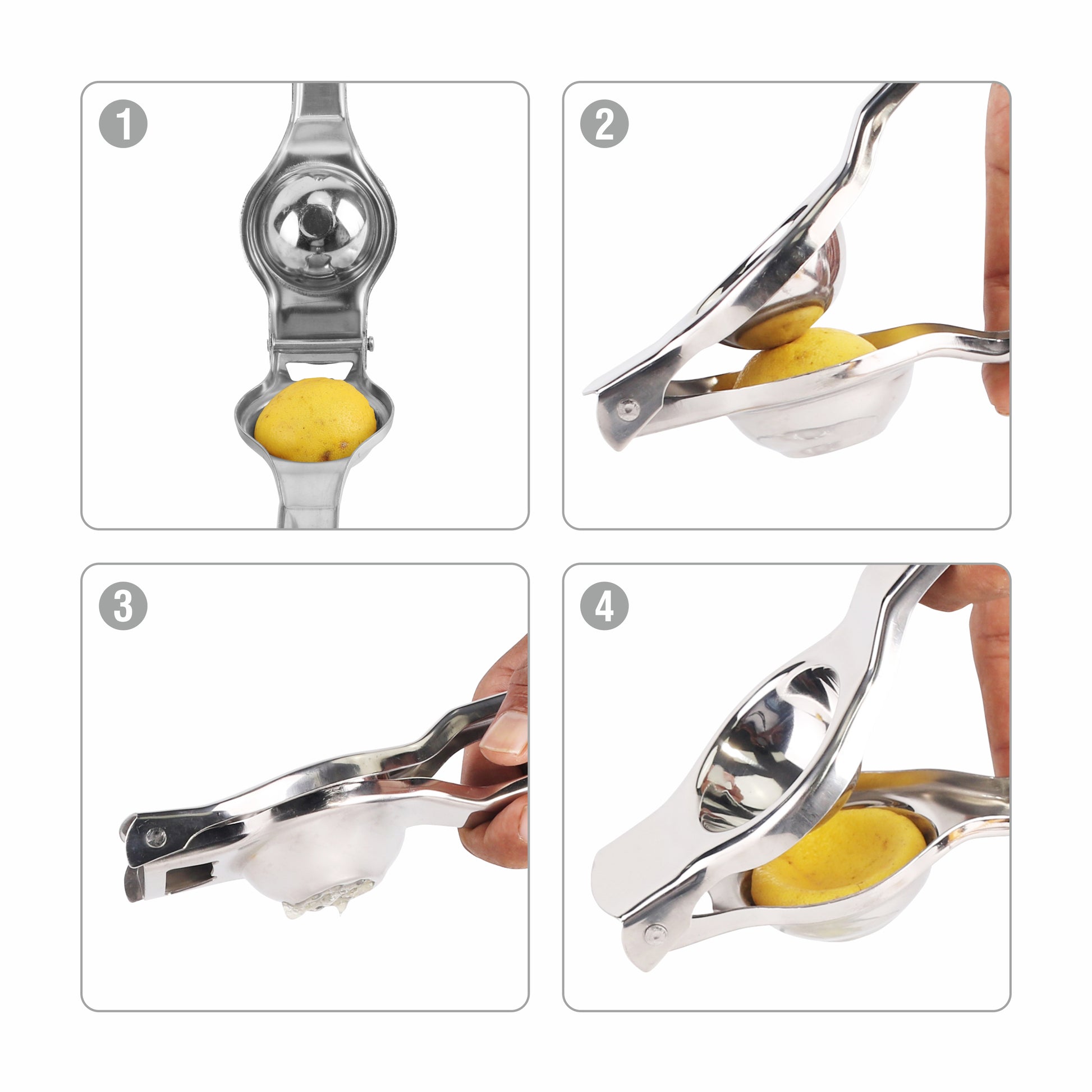 Classy Touch - Lemon Squeezer Stainless Steel With Opner Silver - Ghar Sajawat