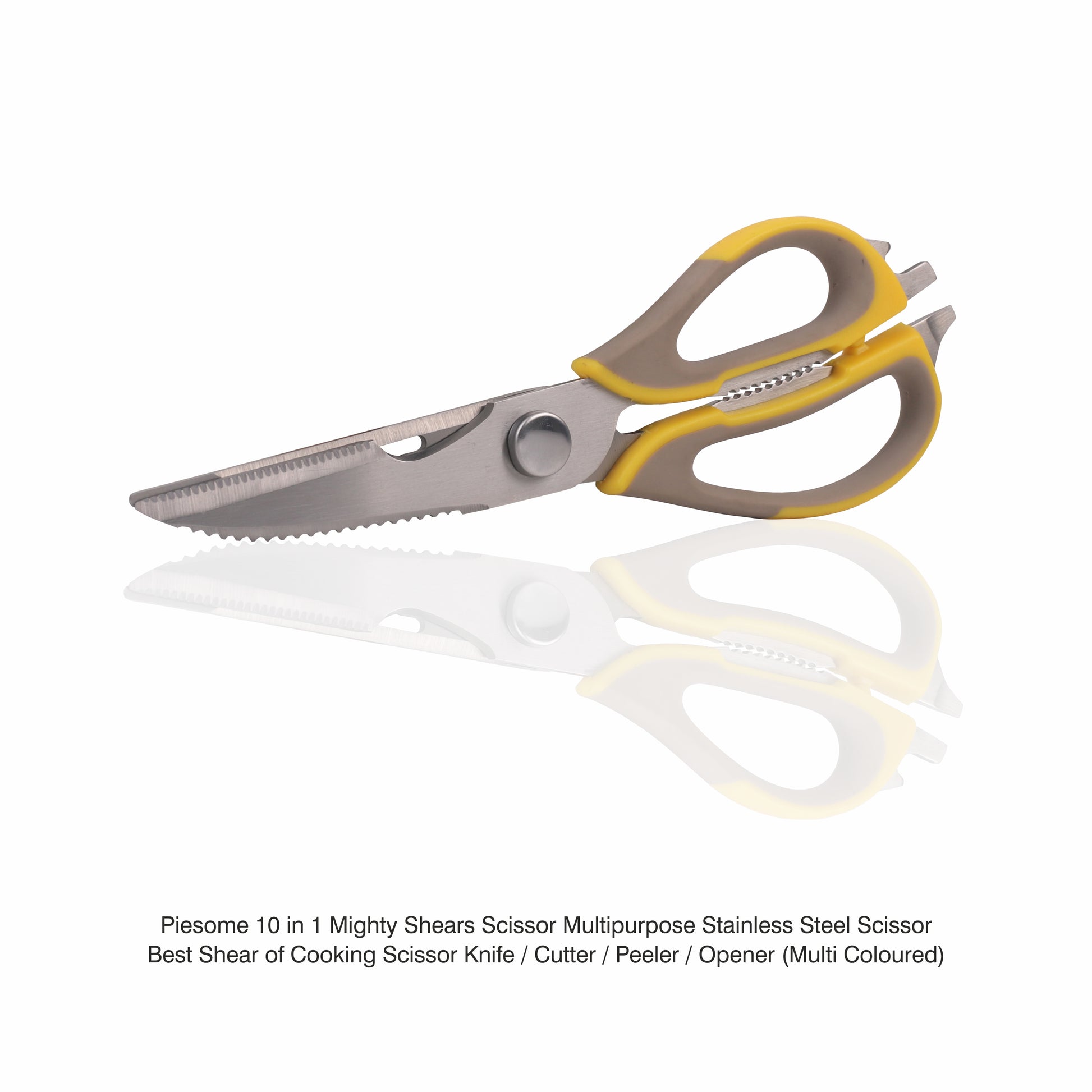 Classy Touch - Multifunctional Scissor Professional Multifunctional Stainless Steel Scissor Yellow - Ghar Sajawat