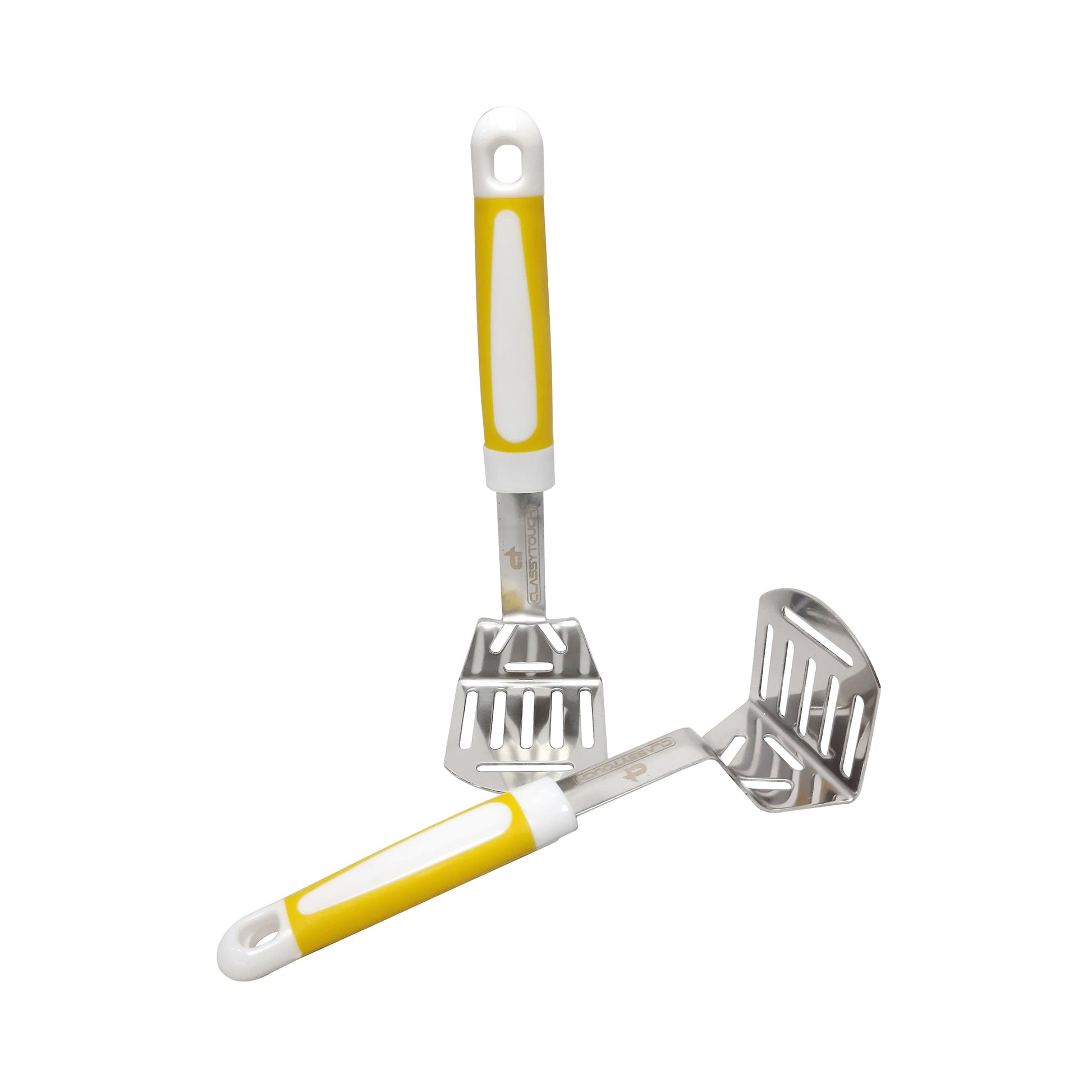 Classy Touch - Potato And Veg Masher Stainless Steel With ABS Plastic Handle Yellow - Ghar Sajawat