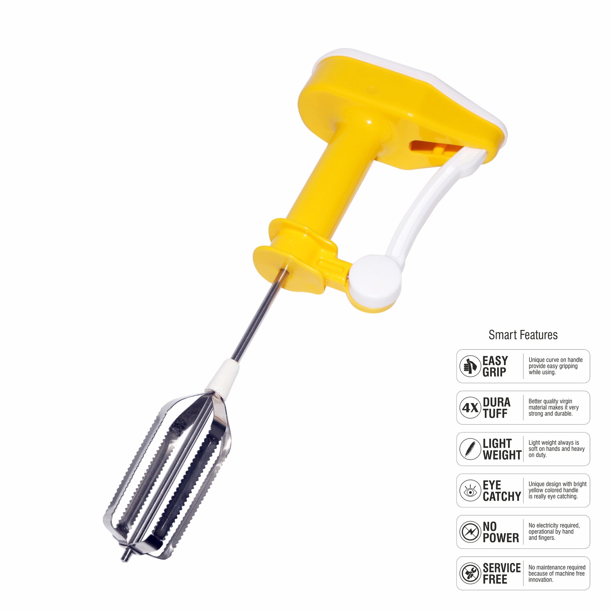 Classy Touch - Smart Blender Stainless Steel And ABS Plastic Hand Blender Yellow - Ghar Sajawat