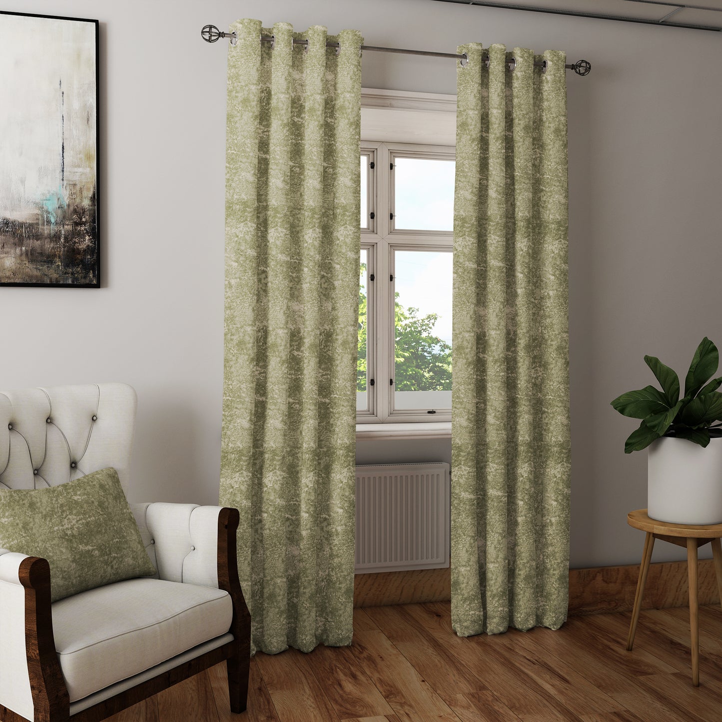 Curtain Street - 00041 Turbo Print Green