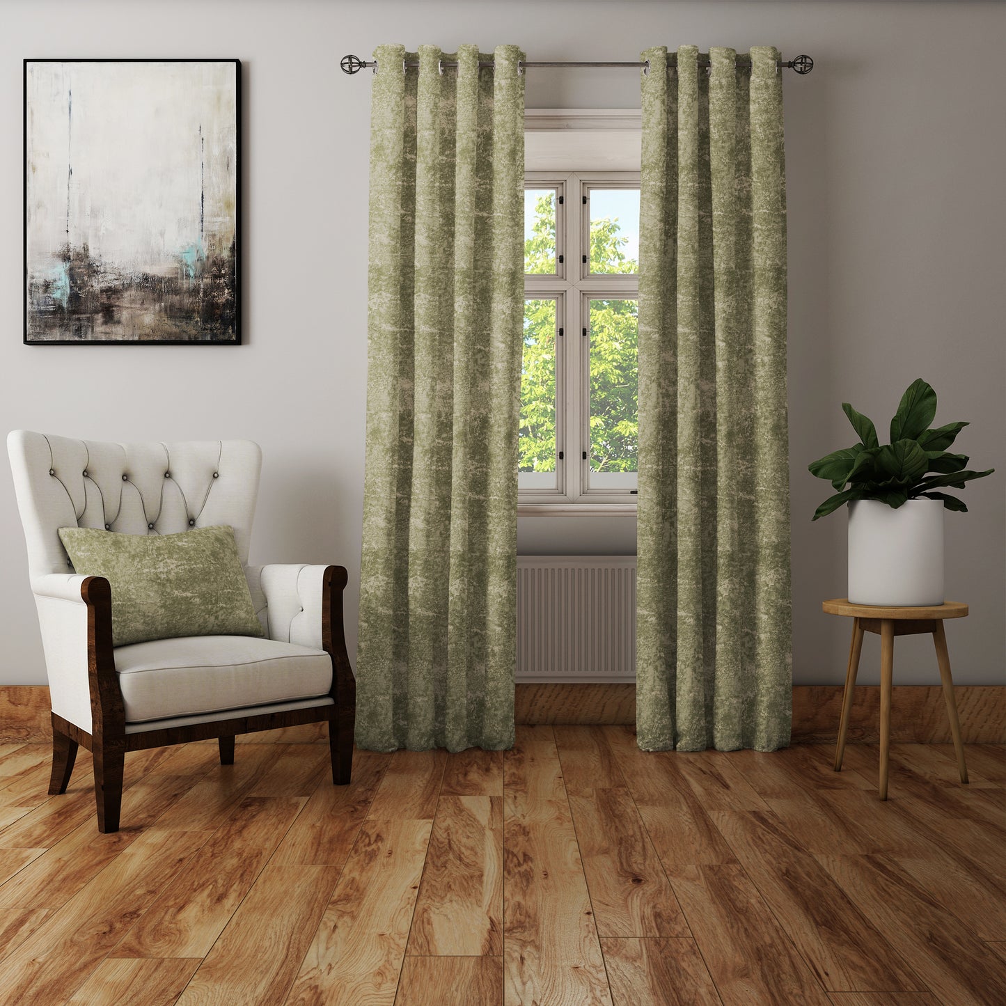 Curtain Street - 00041 Turbo Print Green