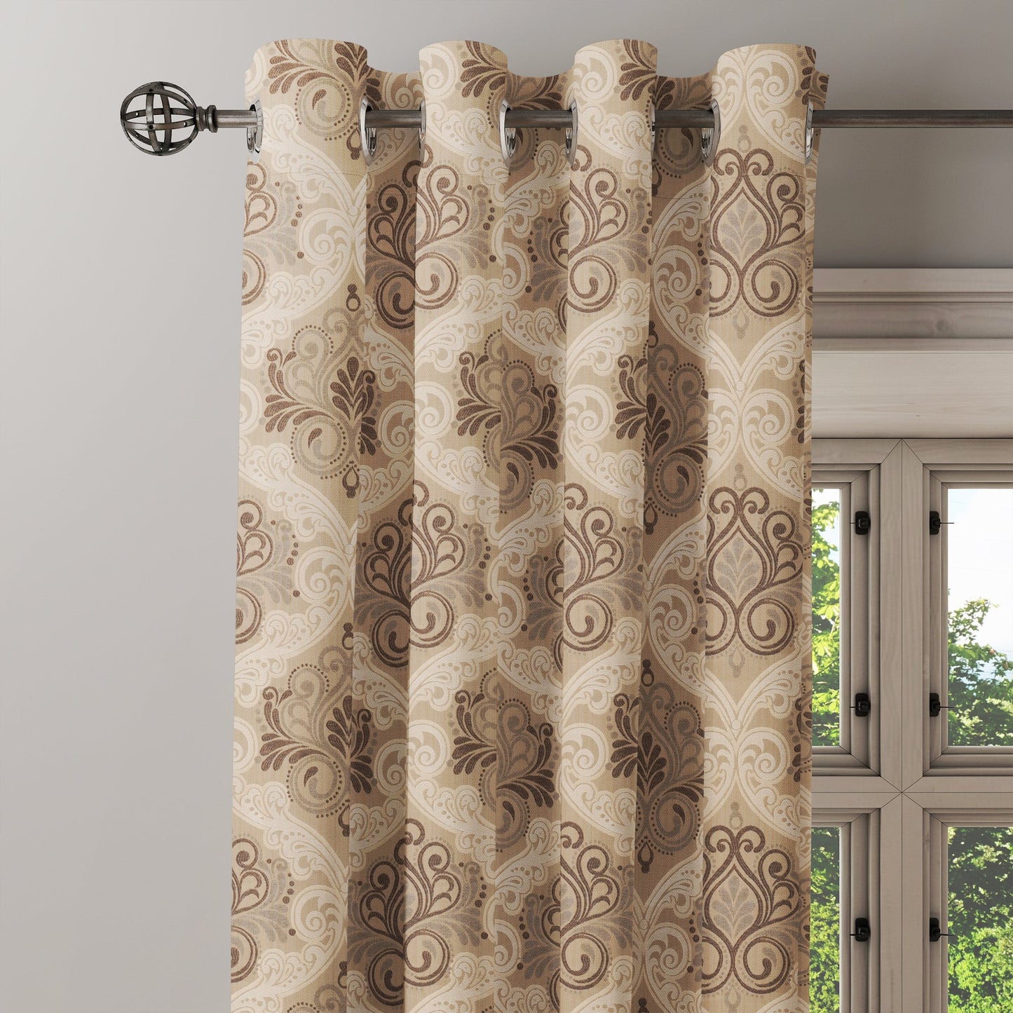 Curtain Street - Irish Medallion Curtain (75002-2) Beige