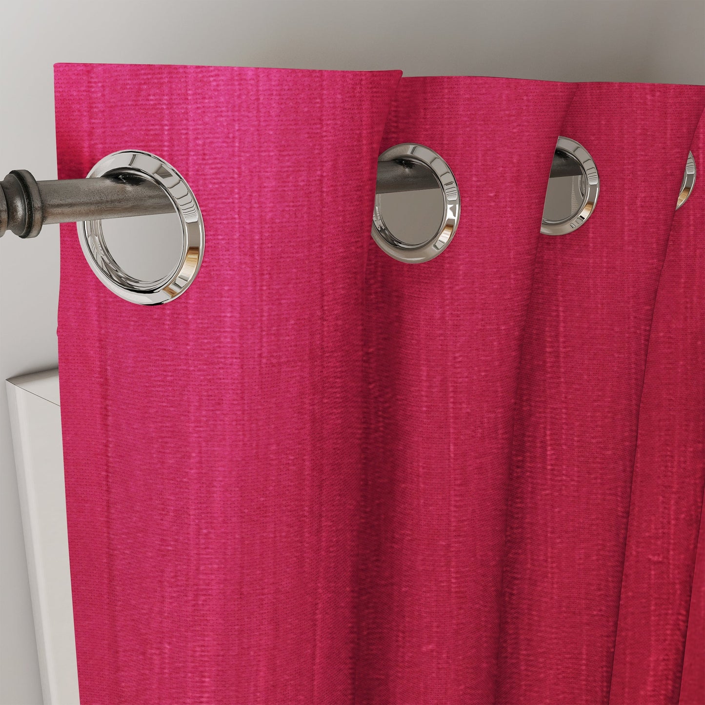 Curtain Street - Long Crush Simple Curtain (14) Dark Pink