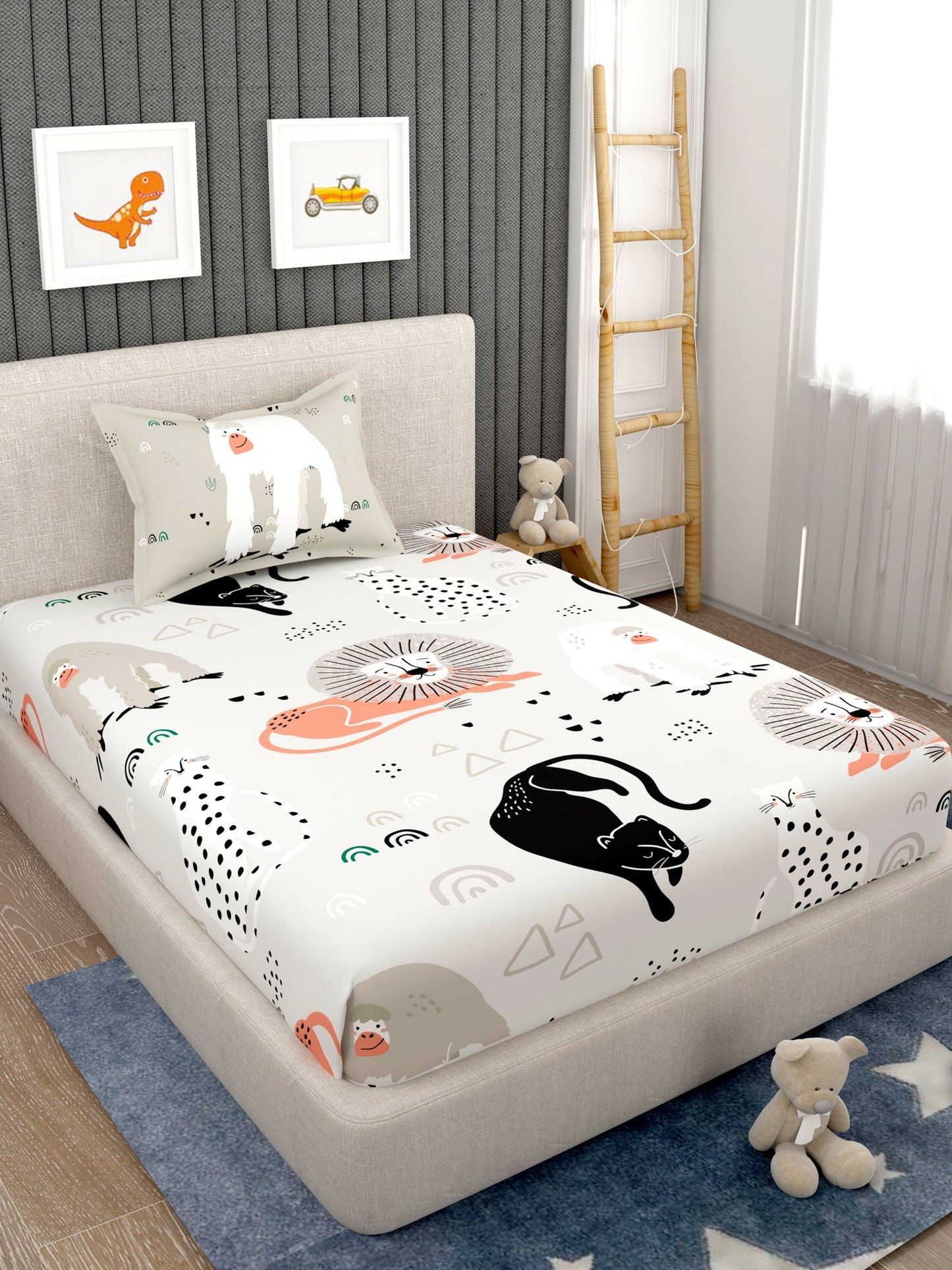 Kids 100% Cotton Single Bedsheet Set