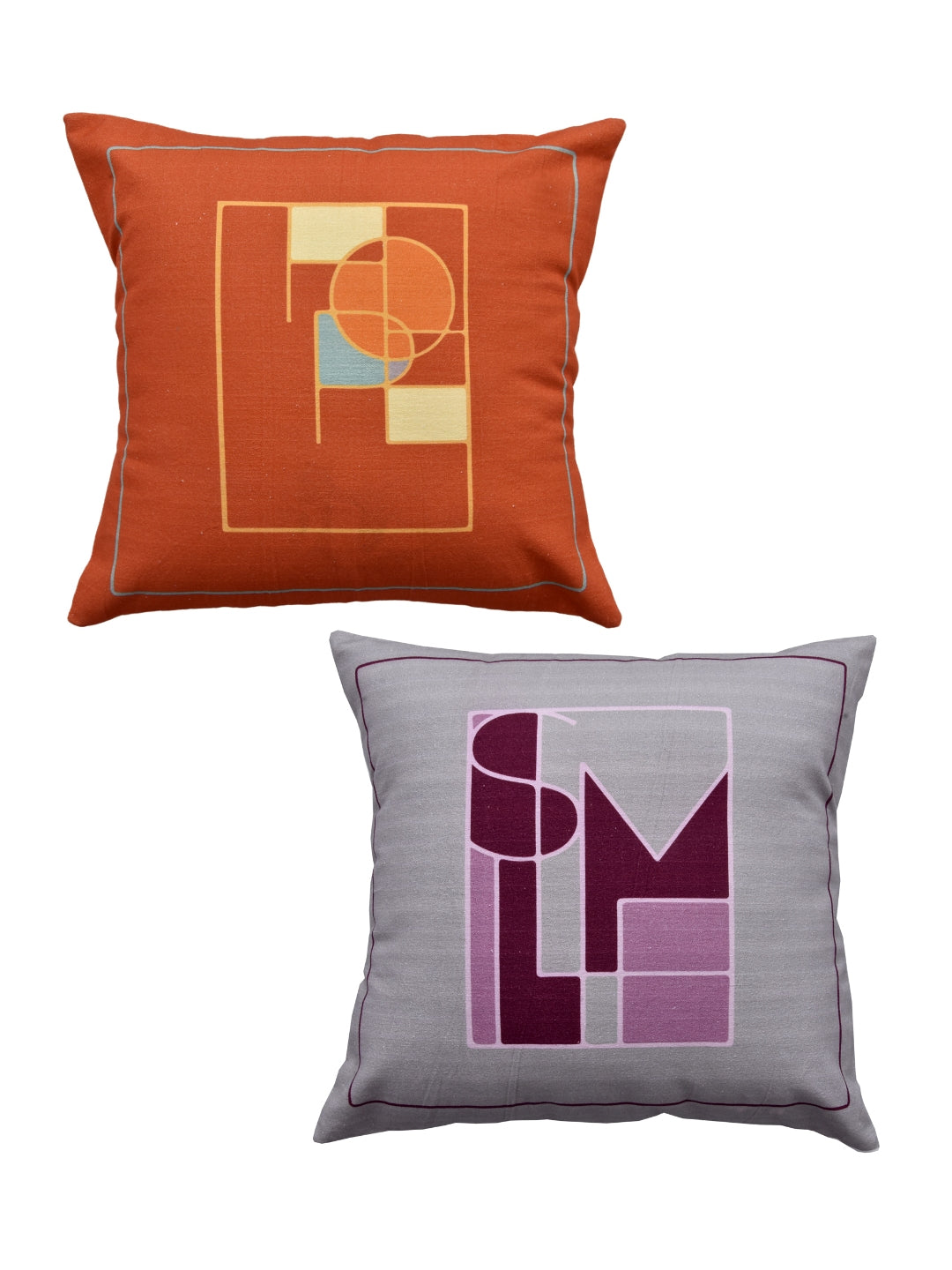 Geometric Print Set of 2 Cushion Cover