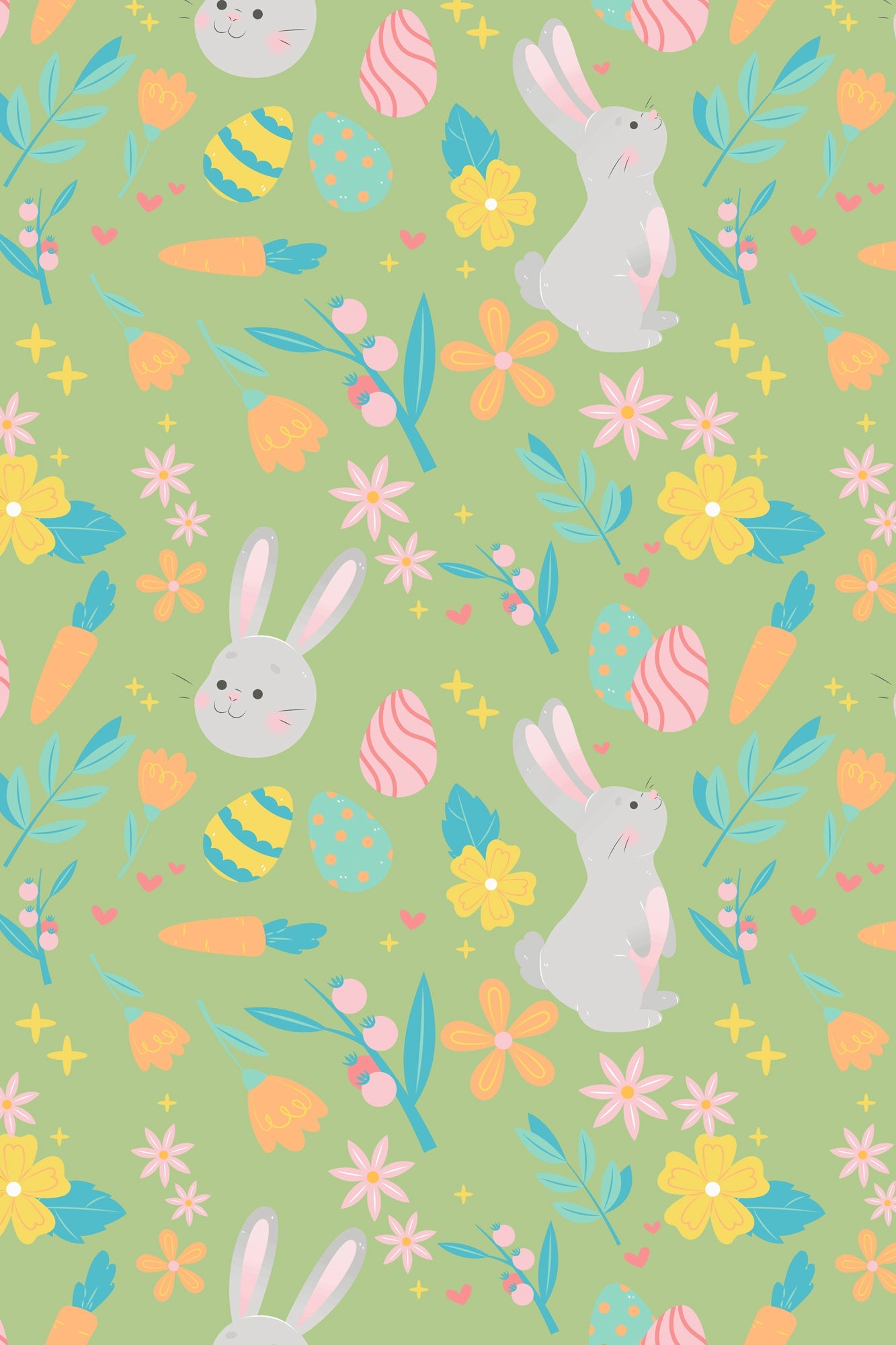 EverHome Green Conversational Print 100%Cotton Single Bedsheet with 1 Pillow Cover (150X224 cm)