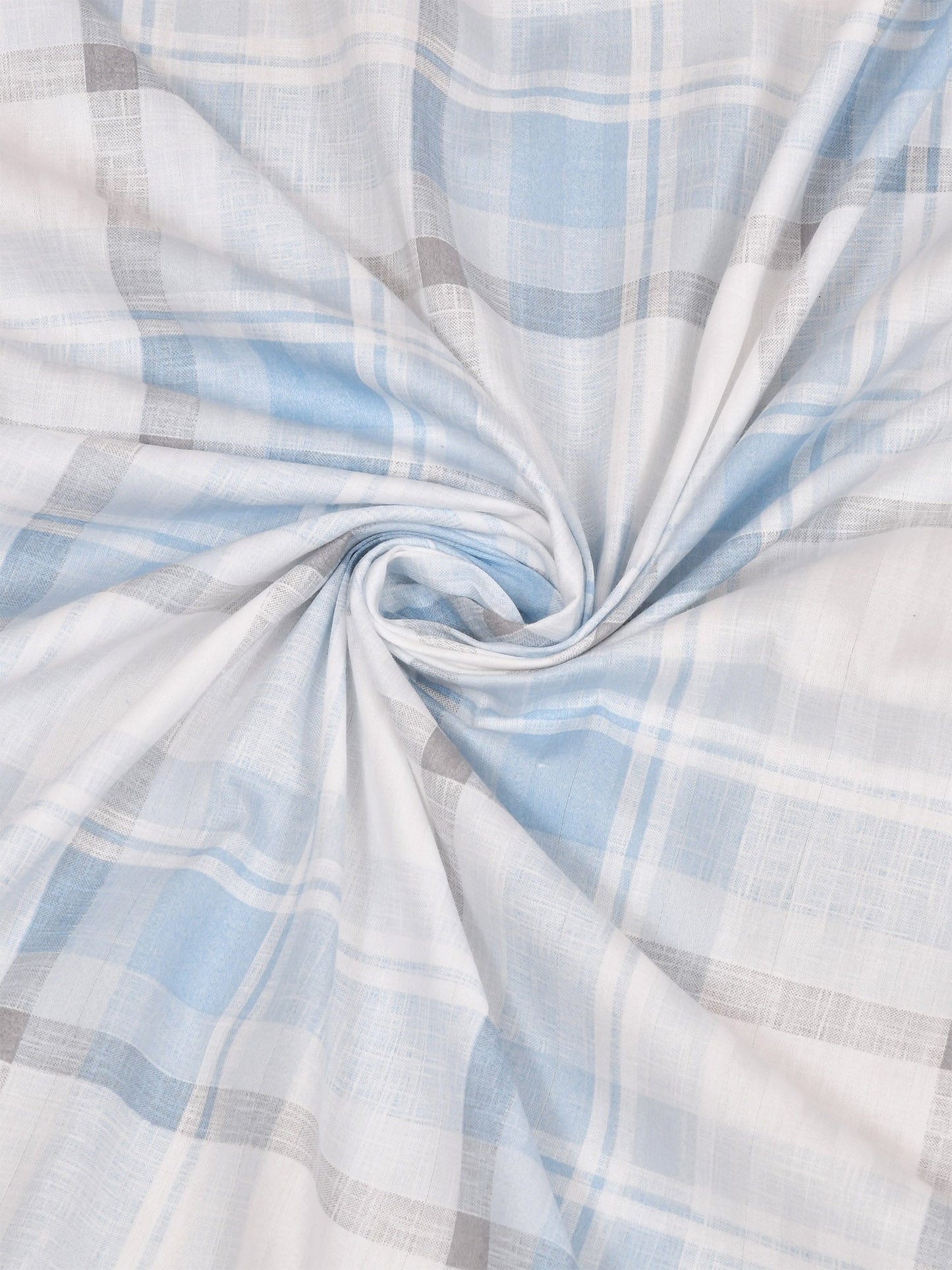 Check Print 100%Cotton Super King Bedsheet Set for Double Bed
