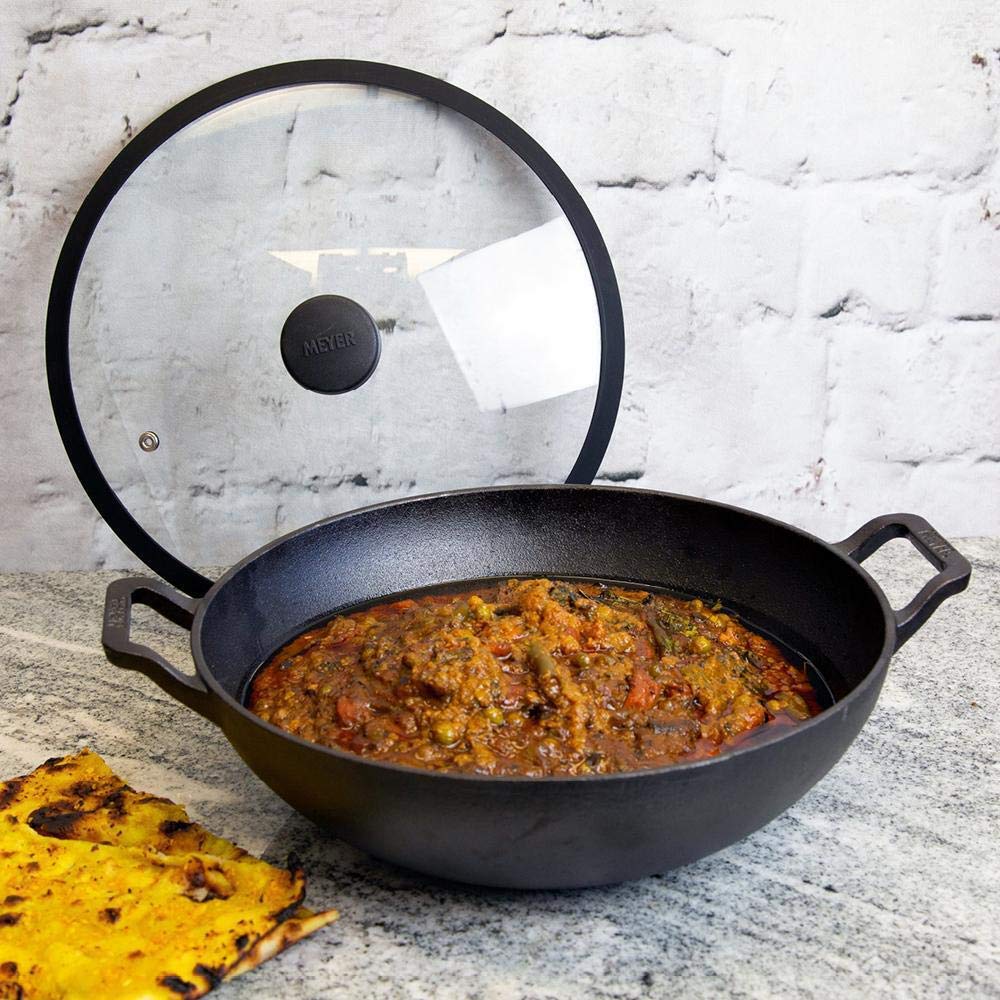 Meyer - PreSeasoned Deep Kadai Cast Iron TOXIN-Free 20 Cm Black - Ghar Sajawat