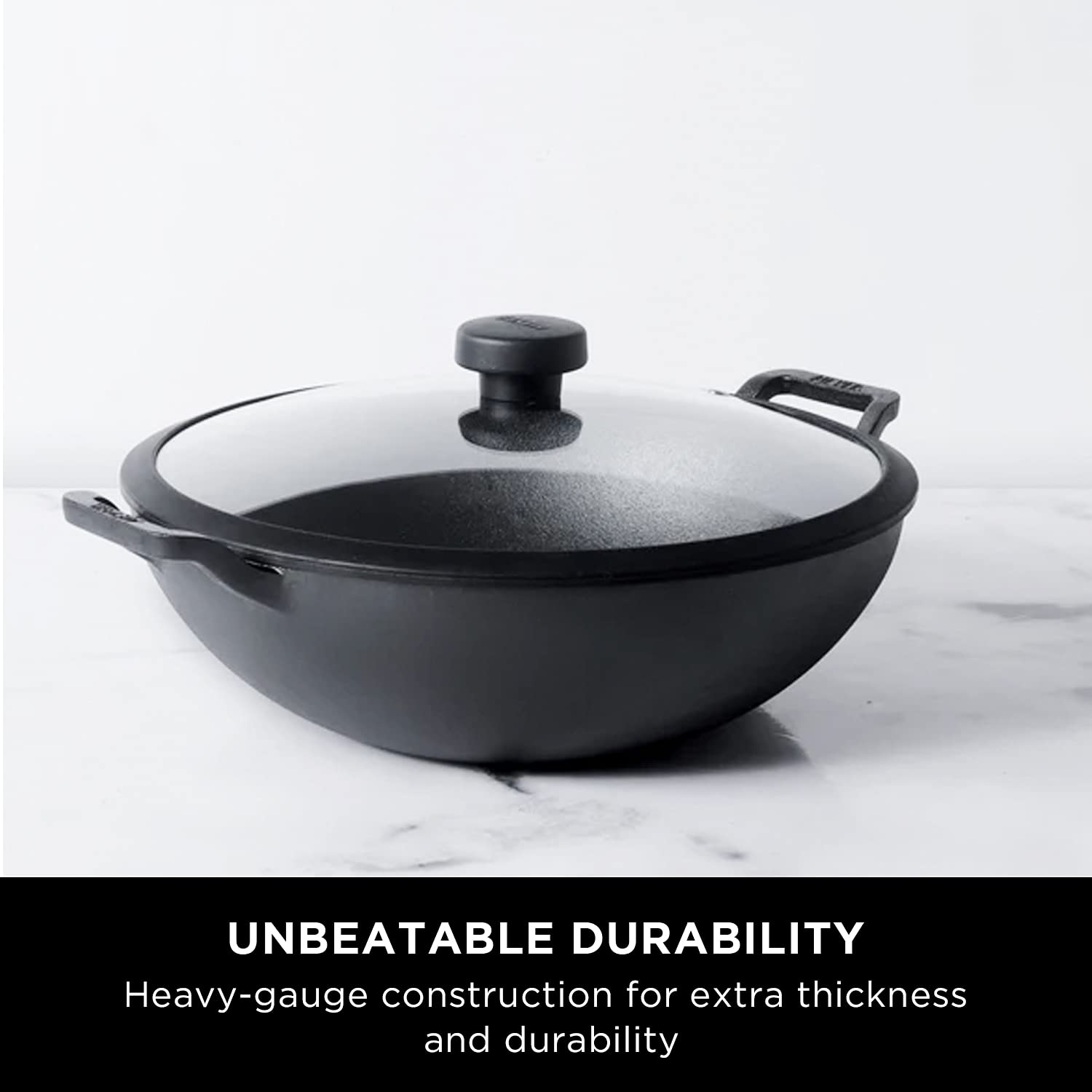Meyer - PreSeasoned Deep Kadai Cast Iron TOXIN-Free 20 Cm Black - Ghar Sajawat