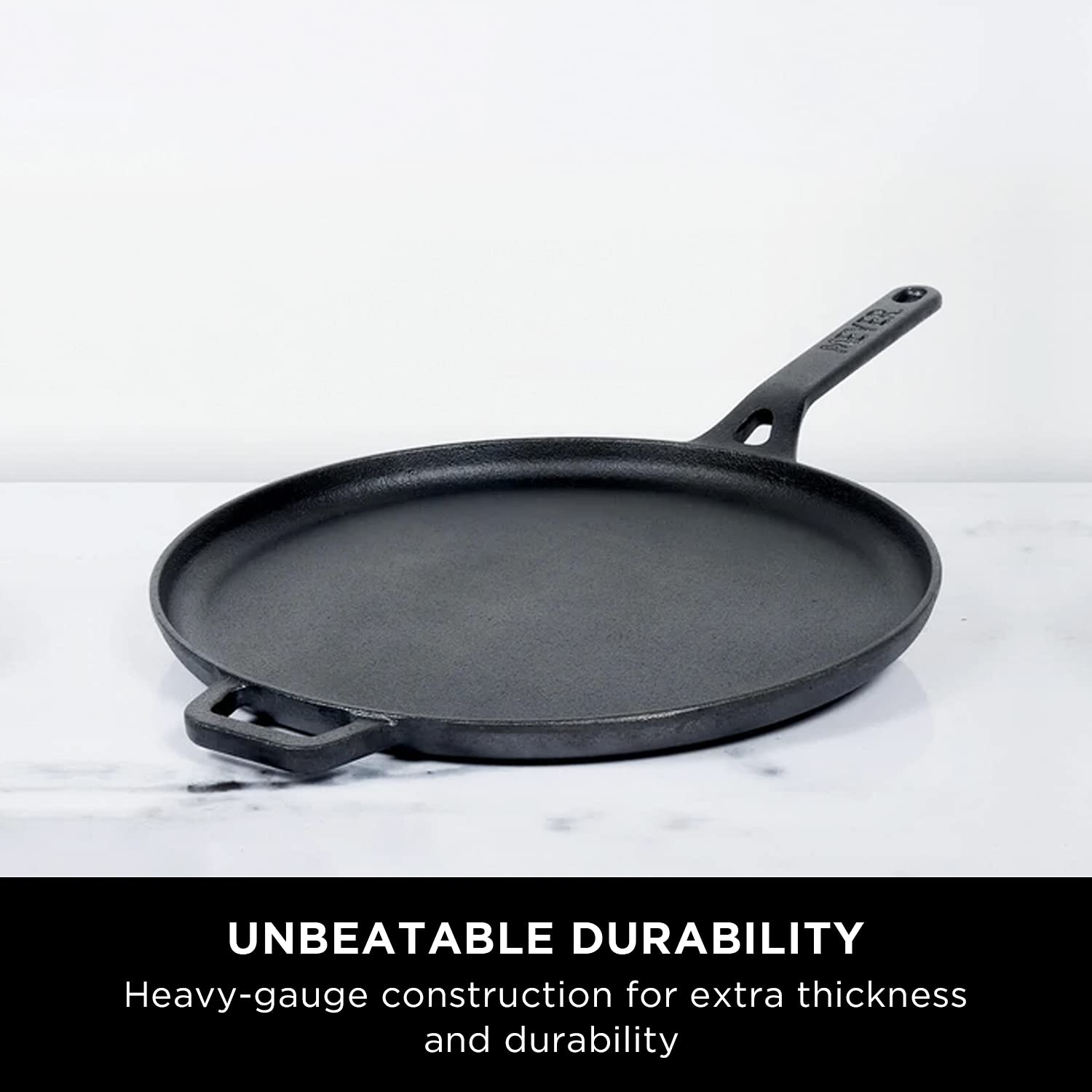 Meyer - PreSeasoned Flat Dosa Tawa Cast Iron TOXIN-Free 28 Cm Black - Ghar Sajawat