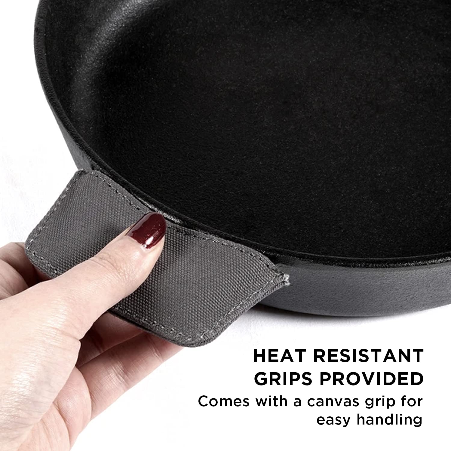 Meyer - PreSeasoned Kadai Cast Iron TOXIN-Free 20 Cm - 1.6 Ltr Black - Ghar Sajawat