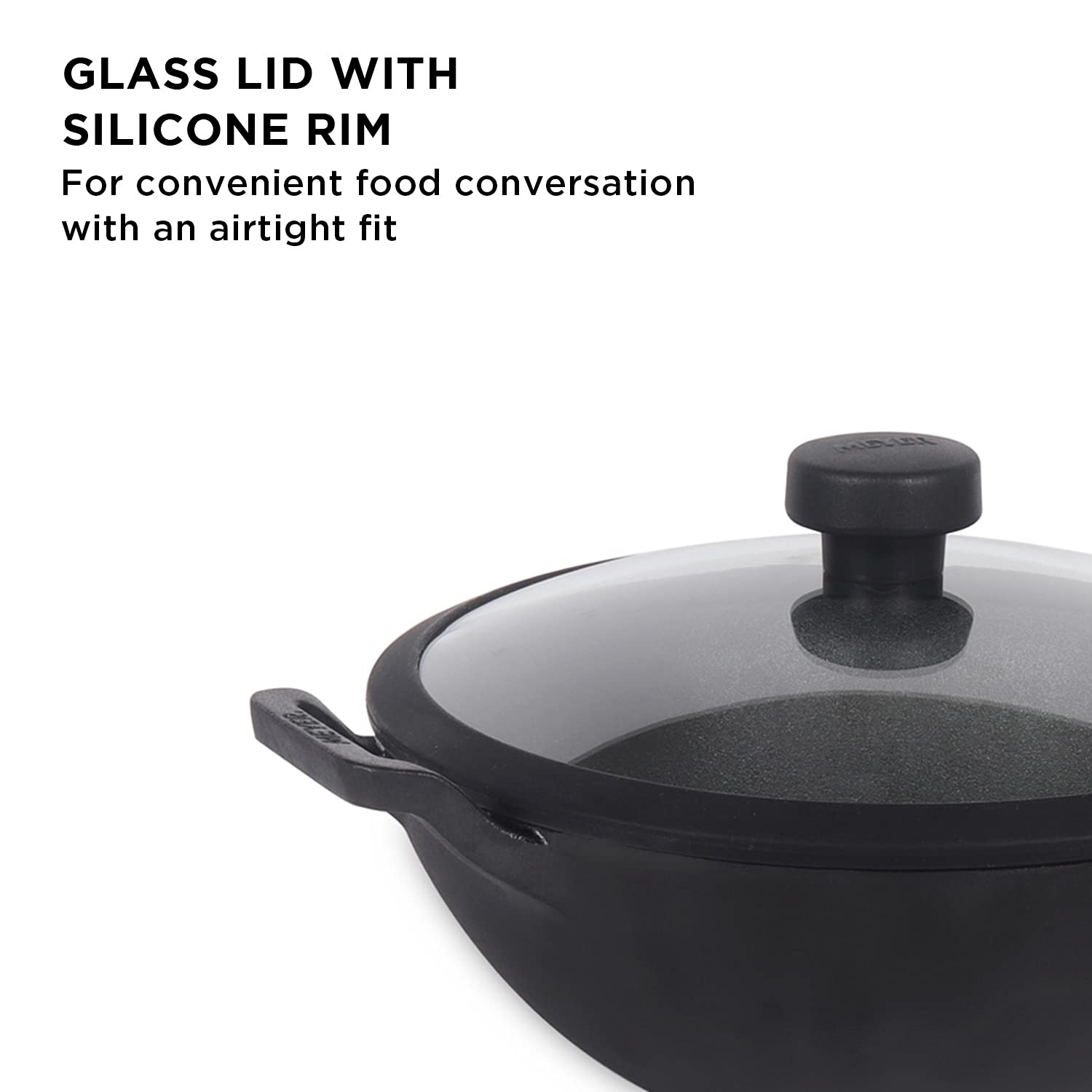Meyer - PreSeasoned Kadai Cast Iron TOXIN-Free 30 Cm - 5.1 Ltr Black - Ghar Sajawat
