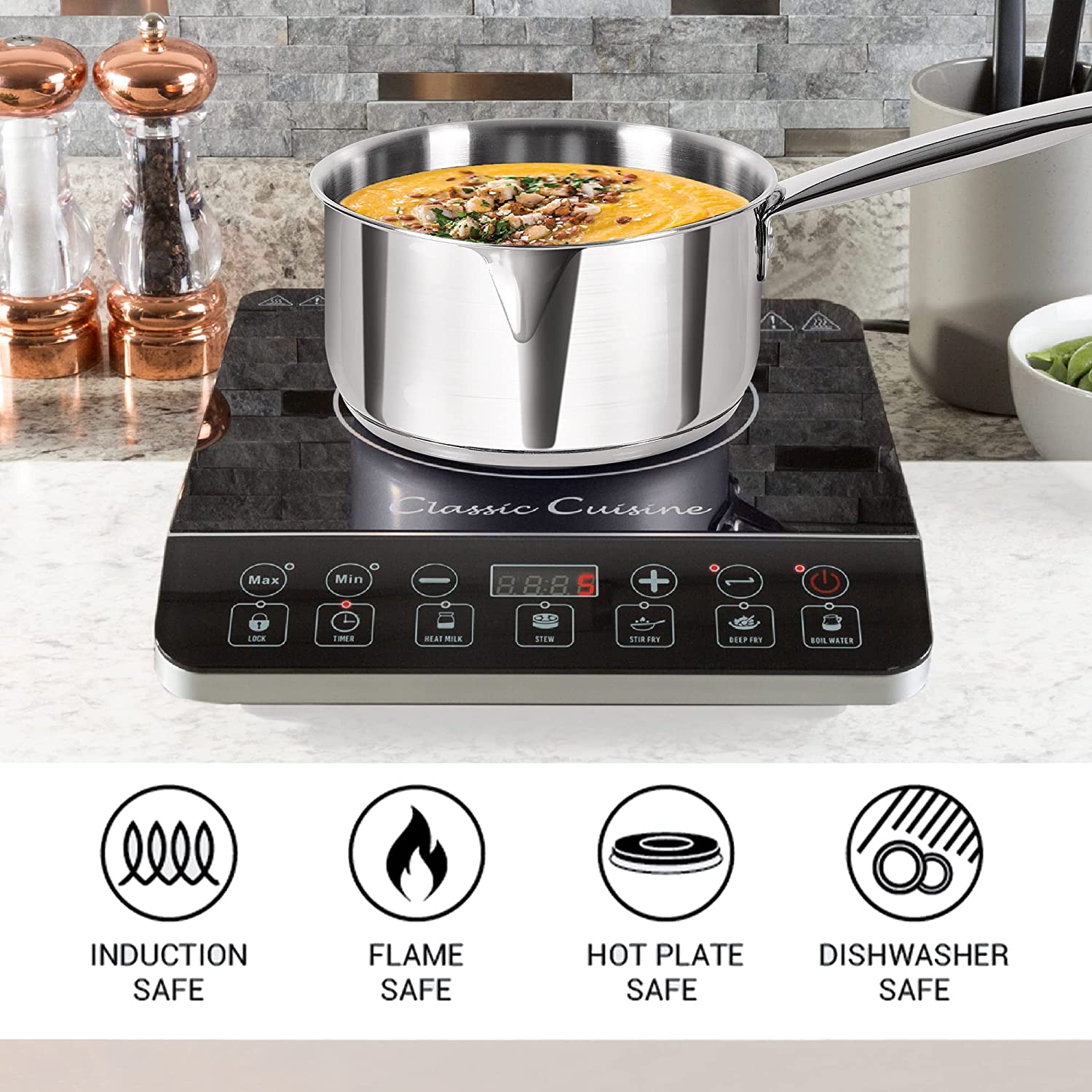 Milton - Procook Sauce Pan Bottom TriPly Stainless Steel 18 Cm - 2.3 Ltr Silver - Ghar Sajawat