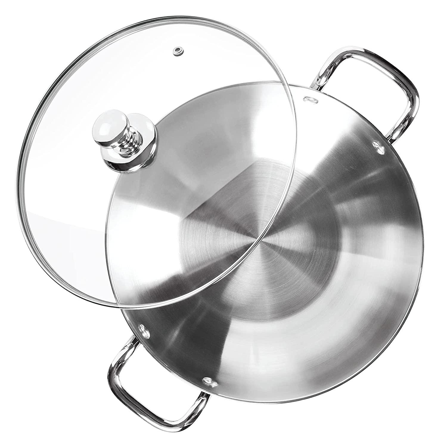Milton - Procook Kadai Bottom TriPly Stainless Steel 28 Cm - 4.4 Ltr Silver - Ghar Sajawat