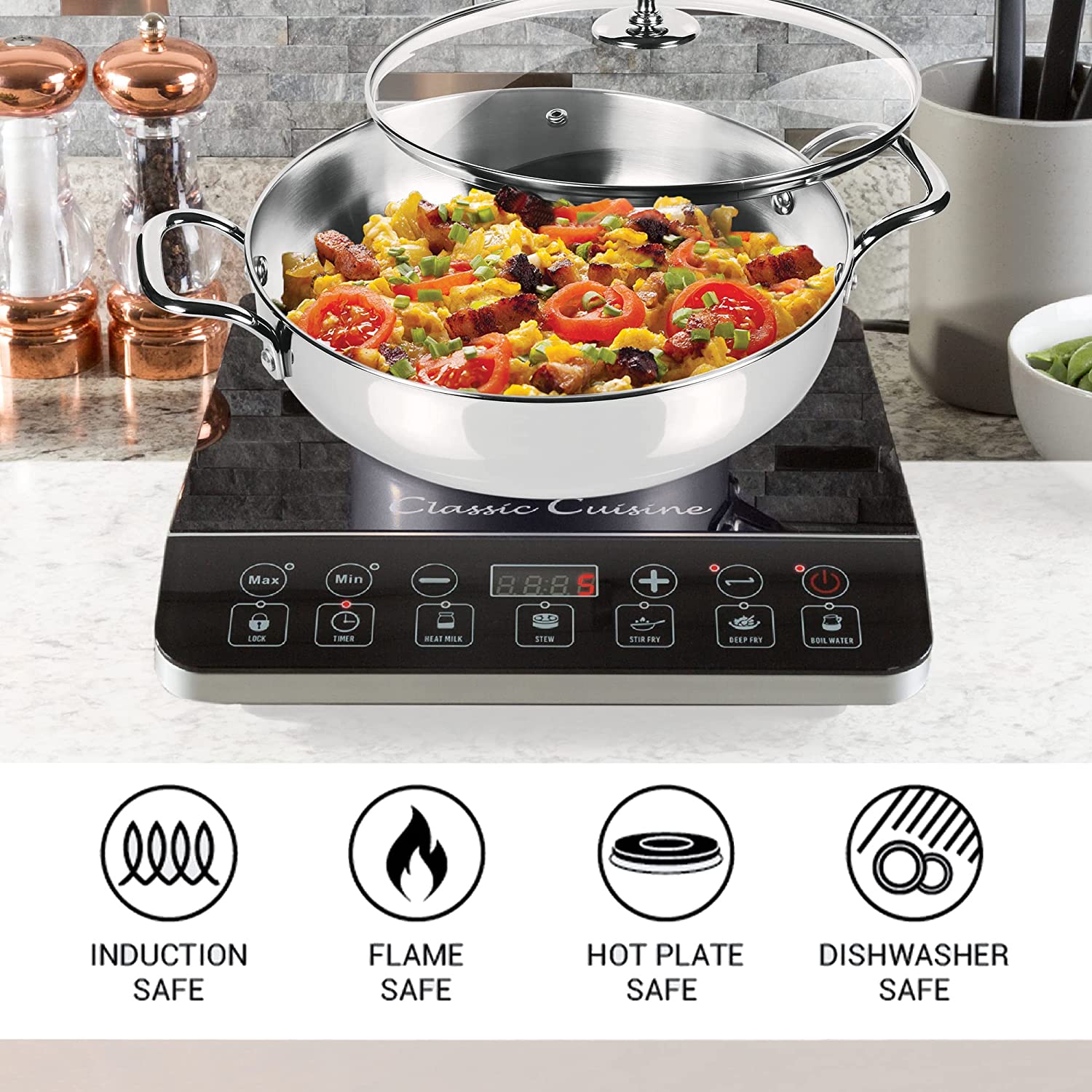 Milton - Procook Kadai Bottom TriPly Stainless Steel 28 Cm - 4.4 Ltr Silver - Ghar Sajawat