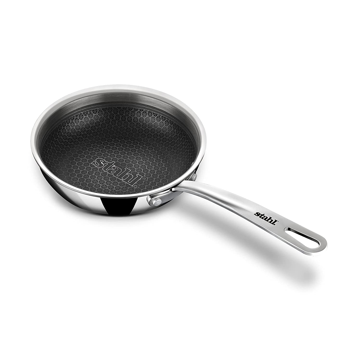 Stahl - Hybrid Frypan Non-Stick Triply Stainless Steel 18 Cm - 0.9 Ltr Silver - Ghar Sajawat