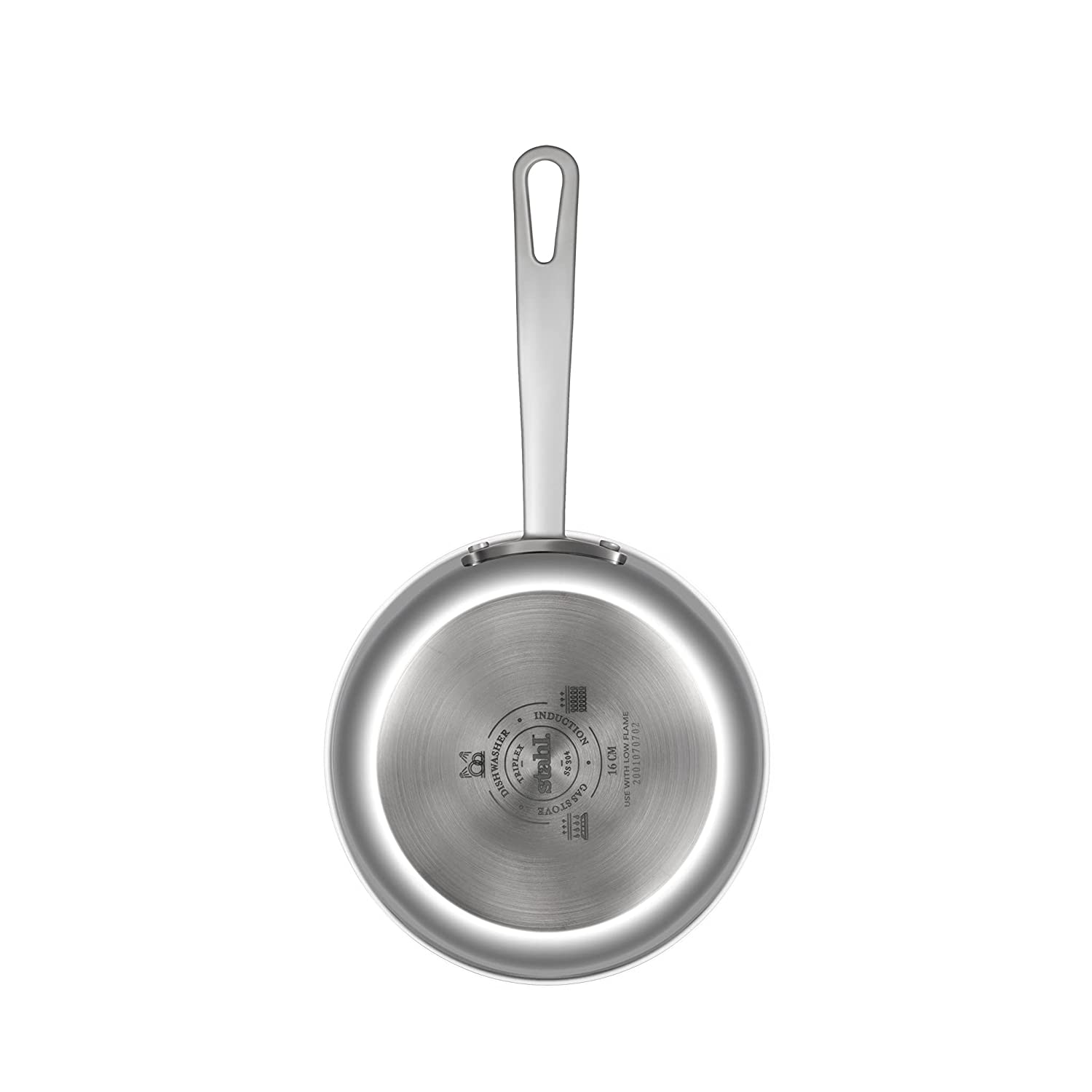 Stahl - Hybrid Frypan Non-Stick Triply Stainless Steel 18 Cm - 0.9 Ltr Silver - Ghar Sajawat
