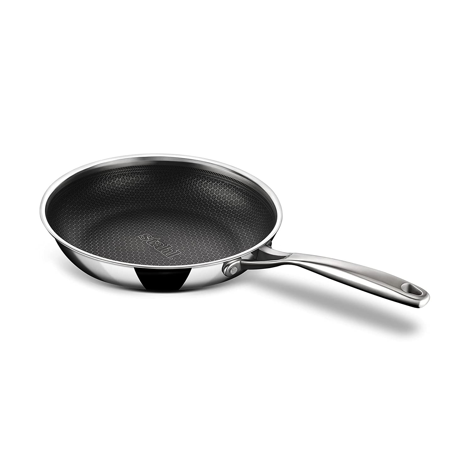 Stahl - Hybrid Frypan Non-Stick Triply Stainless Steel 20 Cm - 1.3 Ltr Silver - Ghar Sajawat