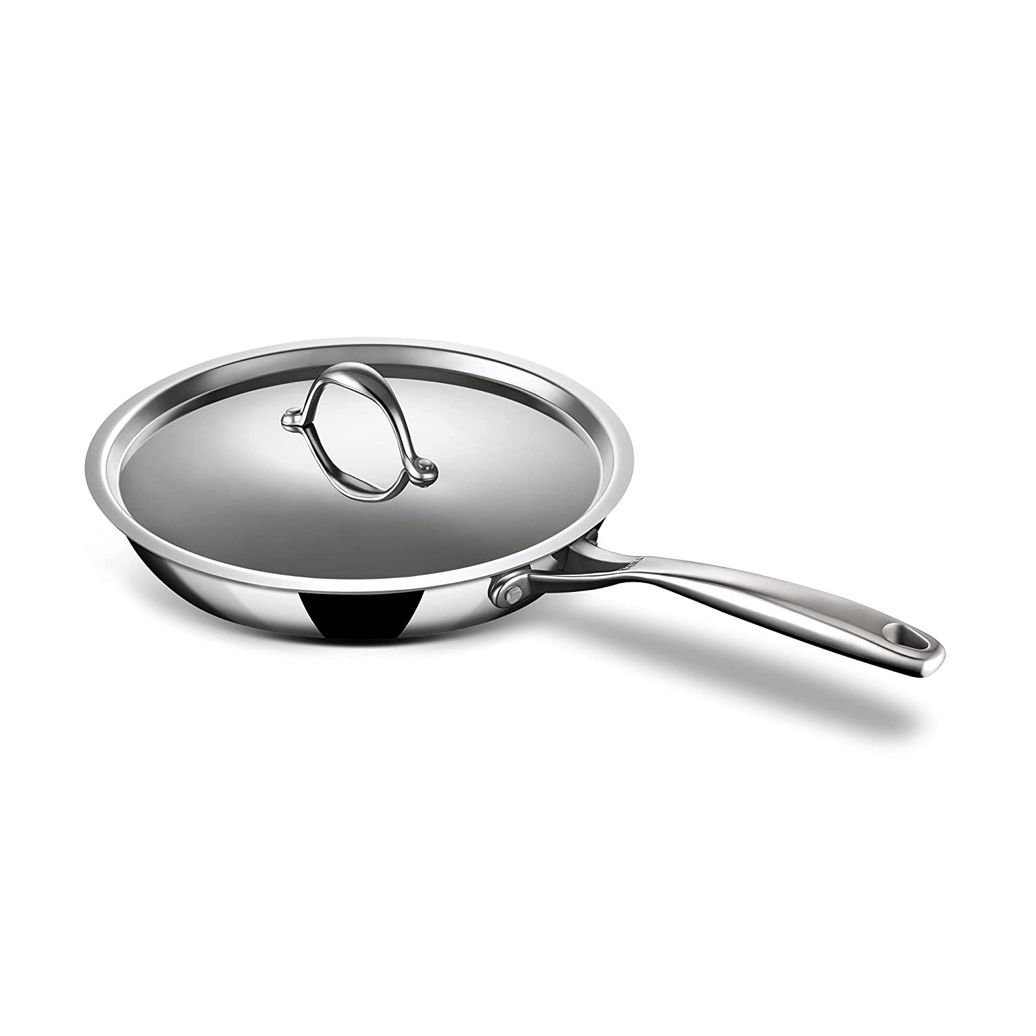 Stahl - Hybrid Frypan Non-Stick Triply Stainless Steel 20 Cm - 1.3 Ltr Silver - Ghar Sajawat