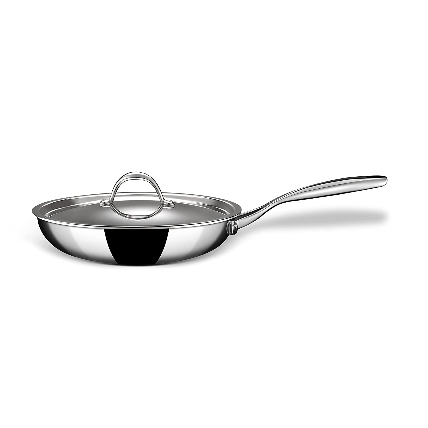 Stahl - Hybrid Frypan Non-Stick Triply Stainless Steel 20 Cm - 1.3 Ltr Silver - Ghar Sajawat