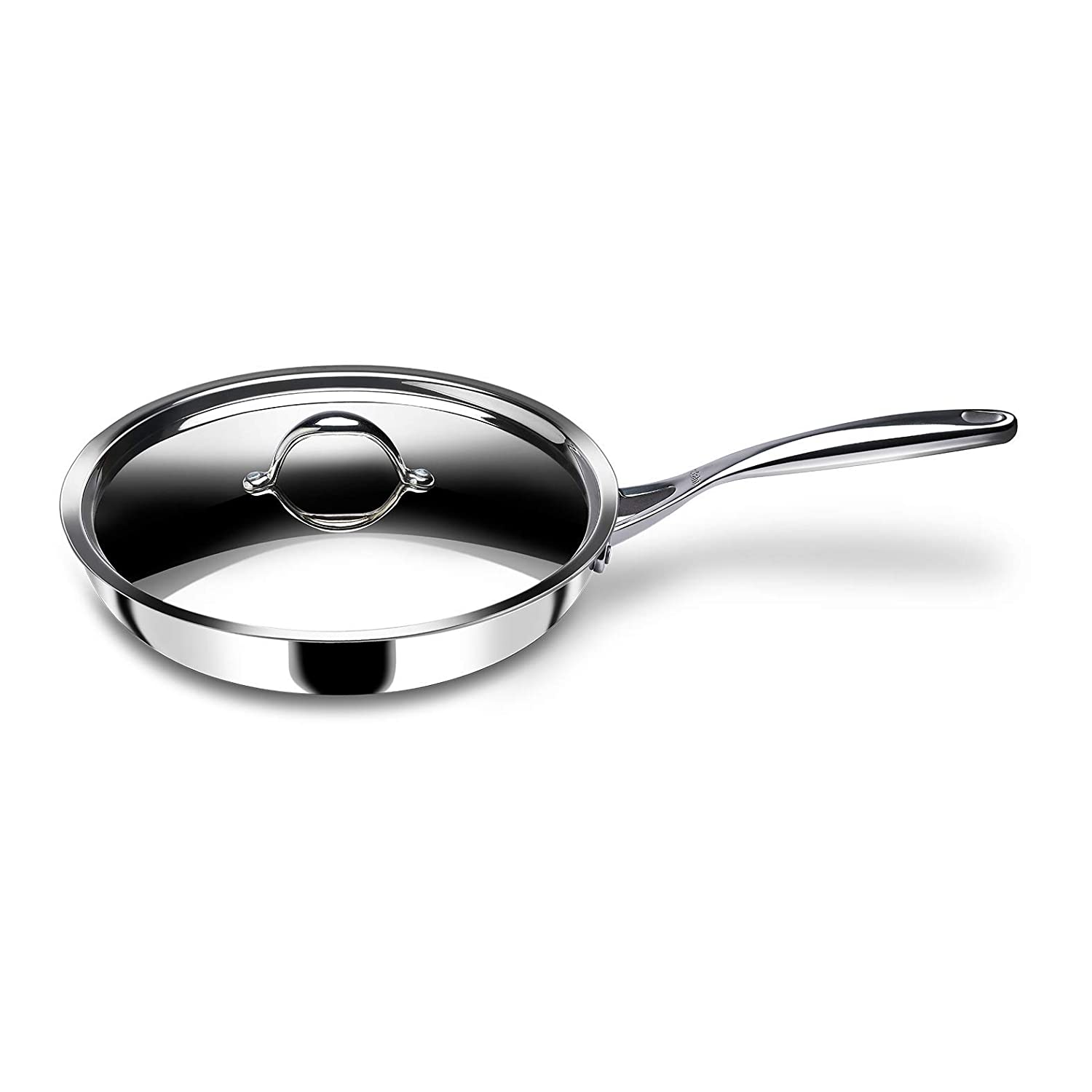 Stahl - Hybrid Frypan Non-Stick Triply Stainless Steel 24 Cm - 1.8 Ltr Silver - Ghar Sajawat