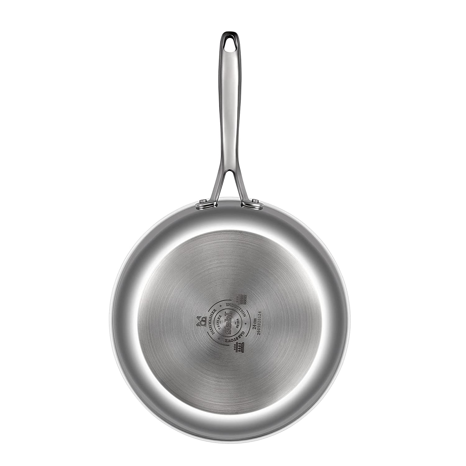 Stahl - Hybrid Frypan Non-Stick Triply Stainless Steel 24 Cm - 1.8 Ltr Silver - Ghar Sajawat