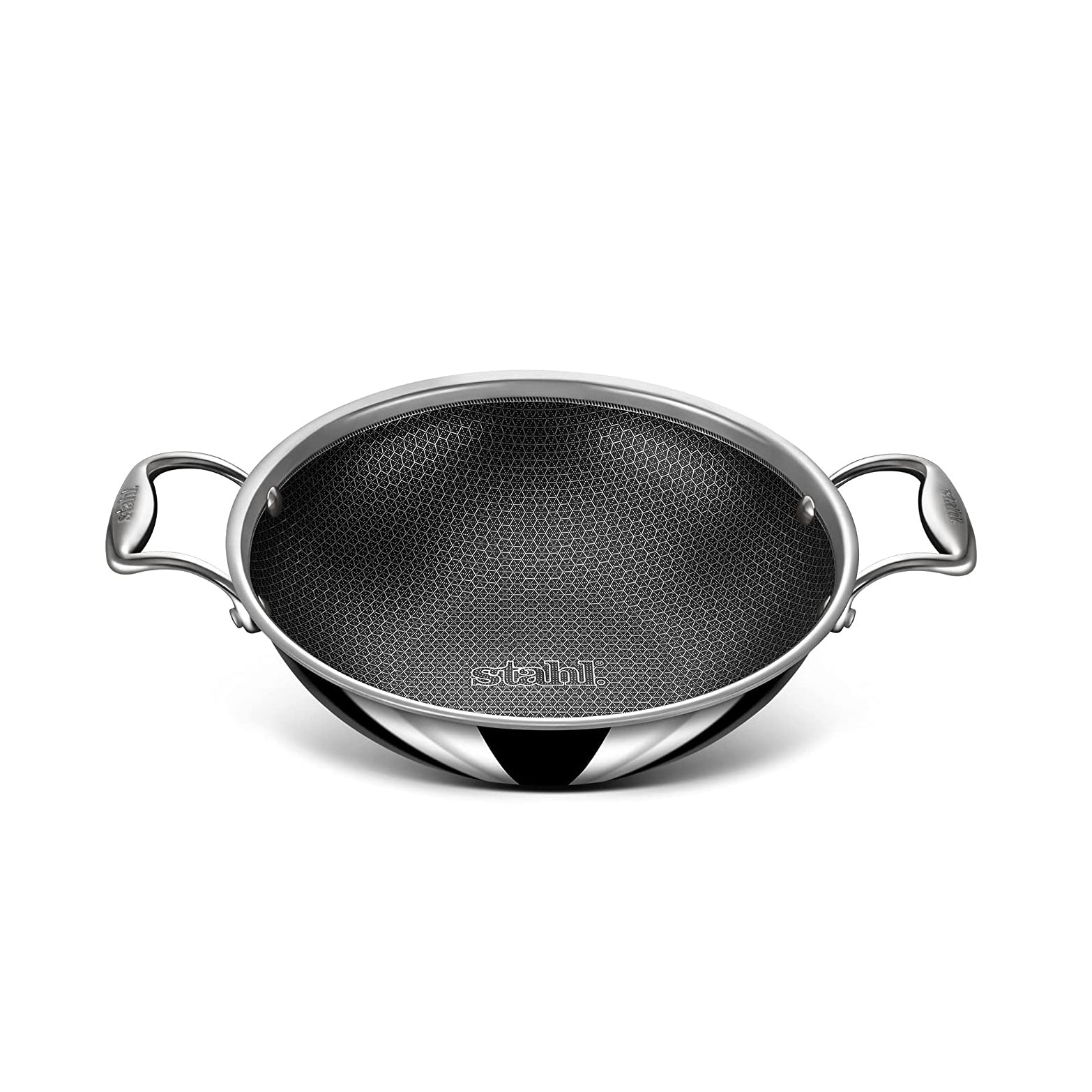 Stahl - Hybrid Kadai Non-Stick Triply Stainless Steel 28 Cm - 4.4 Ltr Silver - Ghar Sajawat