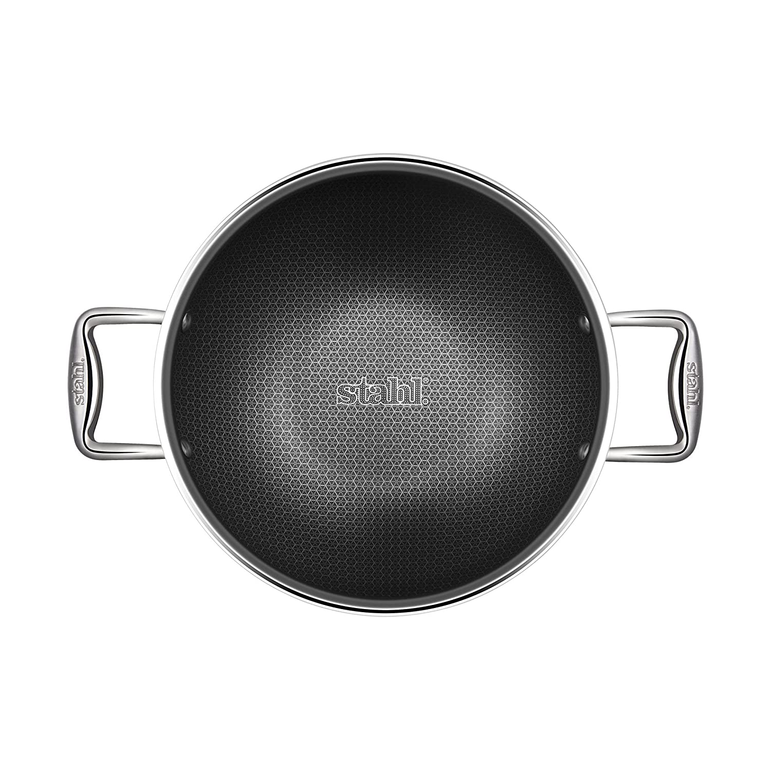 Stahl - Hybrid Kadai Non-Stick Triply Stainless Steel 28 Cm - 4.4 Ltr Silver - Ghar Sajawat