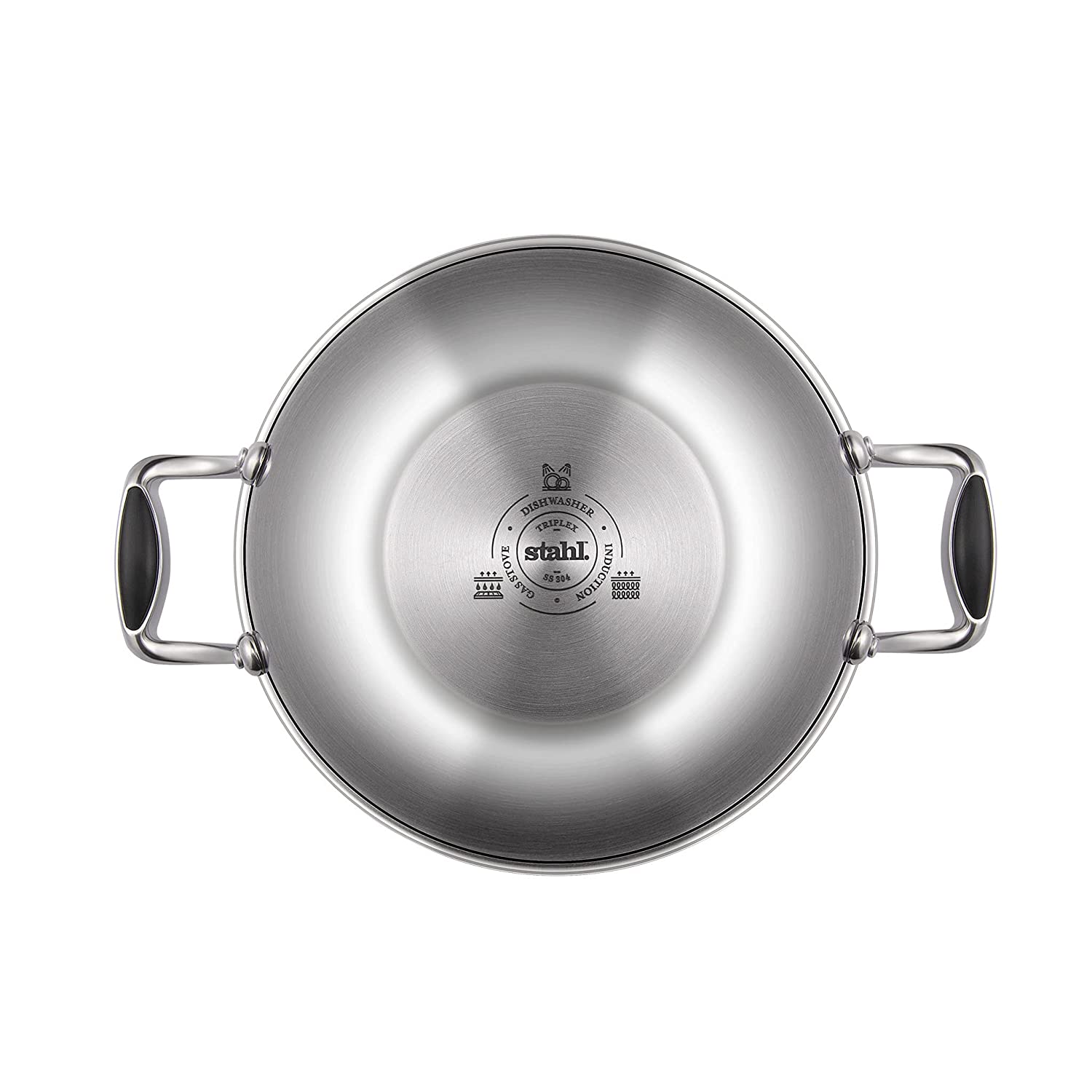 Stahl - Hybrid Kadai Non-Stick Triply Stainless Steel 28 Cm - 4.4 Ltr Silver - Ghar Sajawat